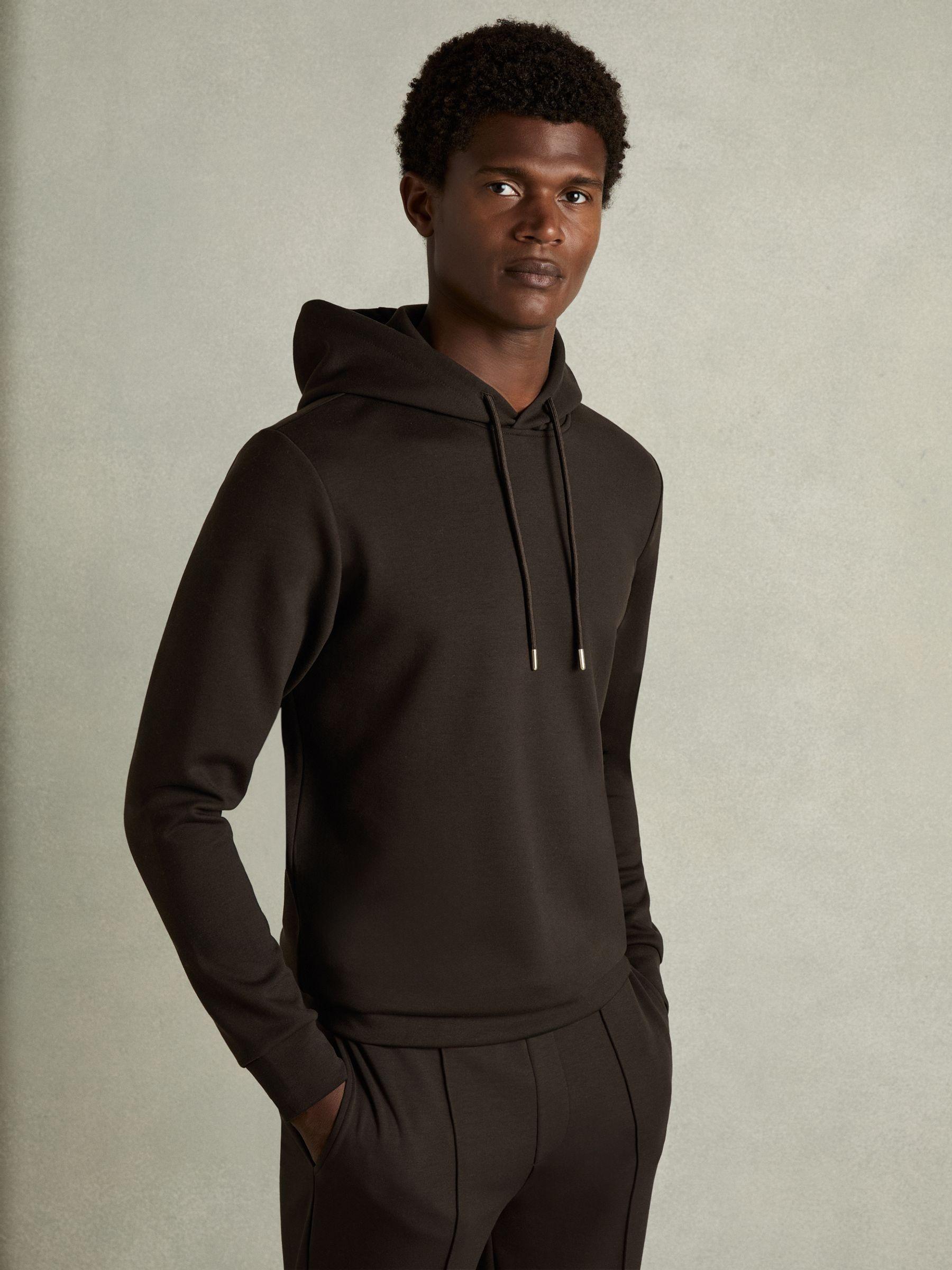 Interlock Jersey Hoodie in Chocolate Brown Product Image