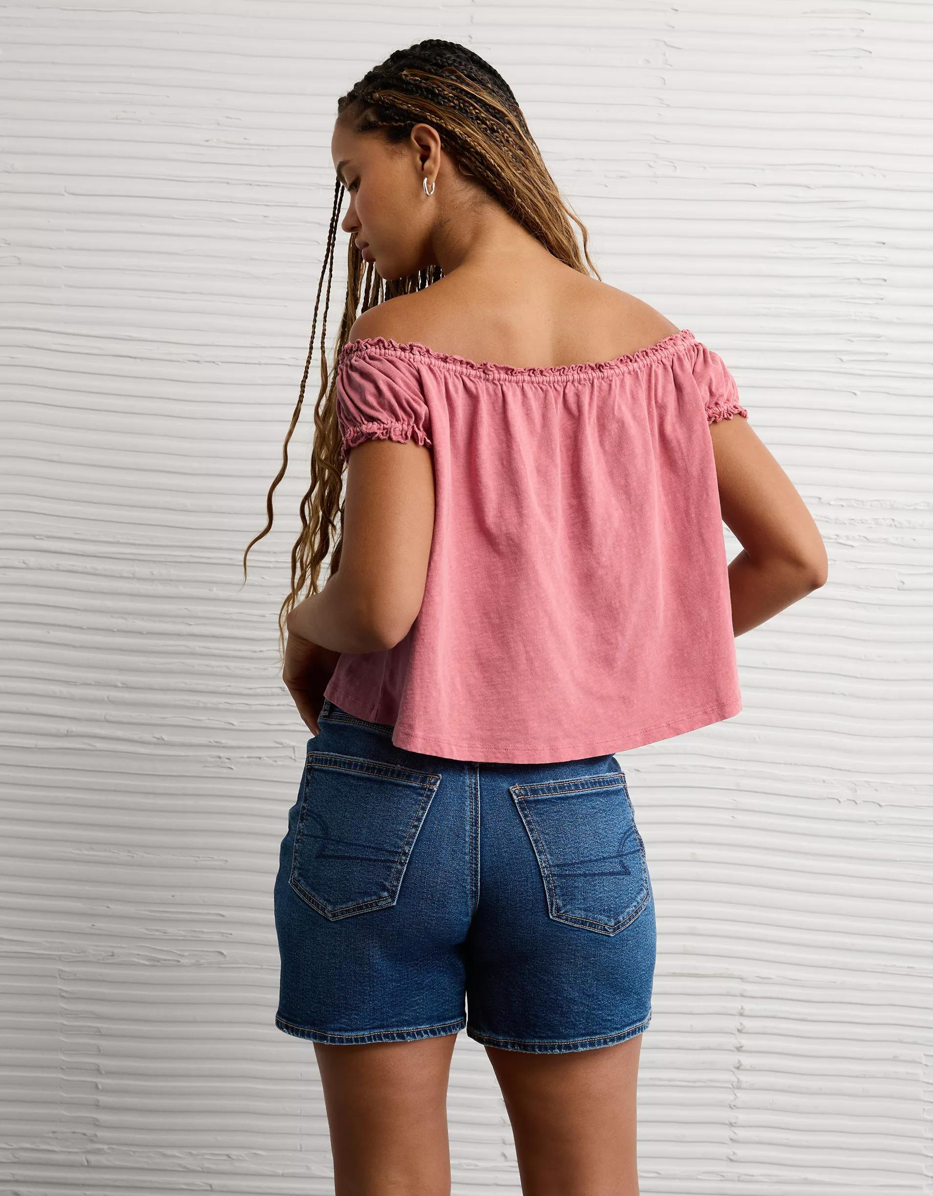 AE Sunchaser Knit Off The Shoulder Swing Top Product Image