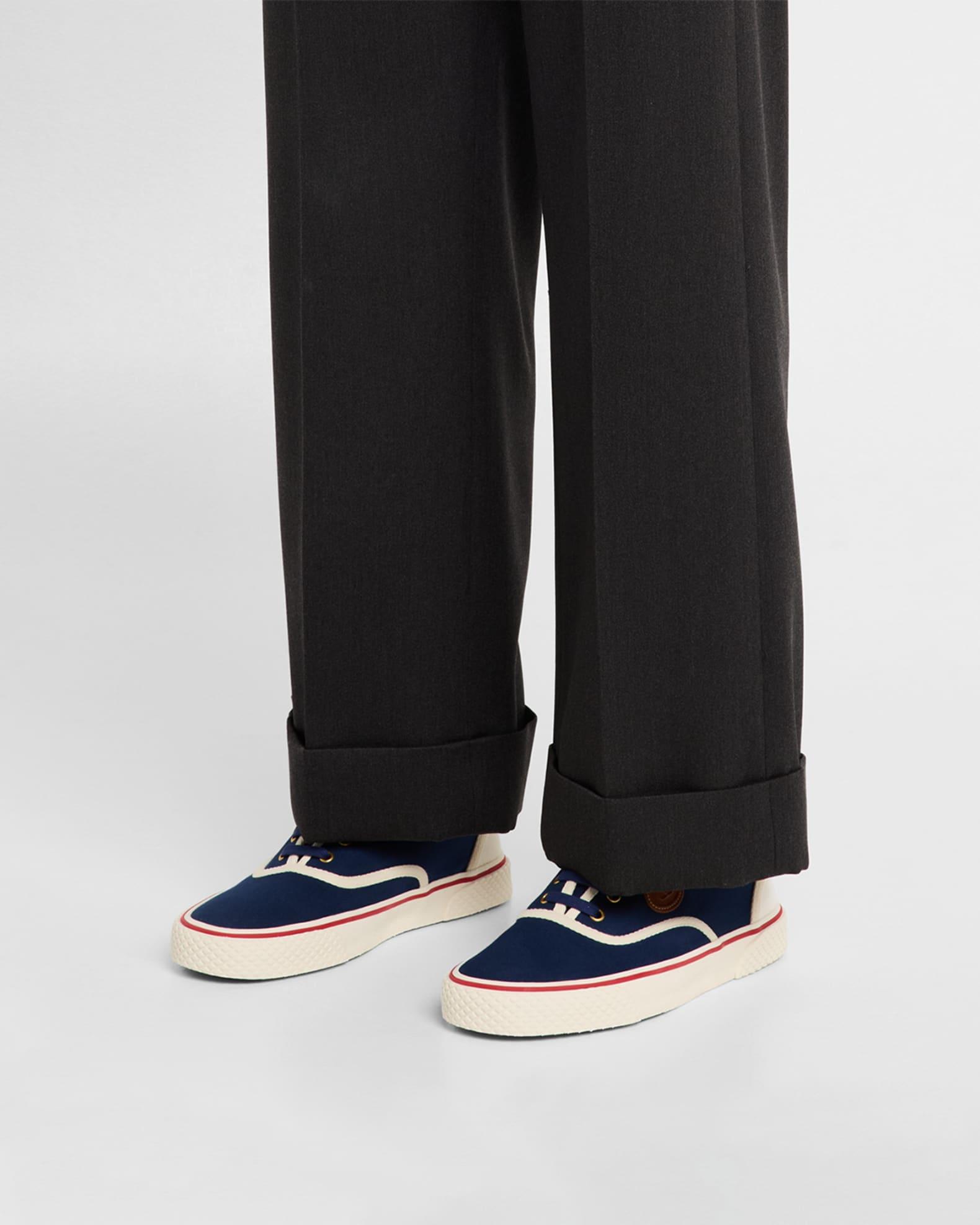 Men's Nojoke Canvas Leather VLogo Low-Top Sneakers Product Image