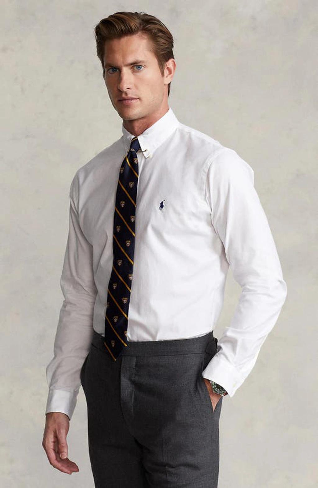 POLO RALPH LAUREN Long-sleeved Button-down Shirt With Tailored Fit In White Product Image