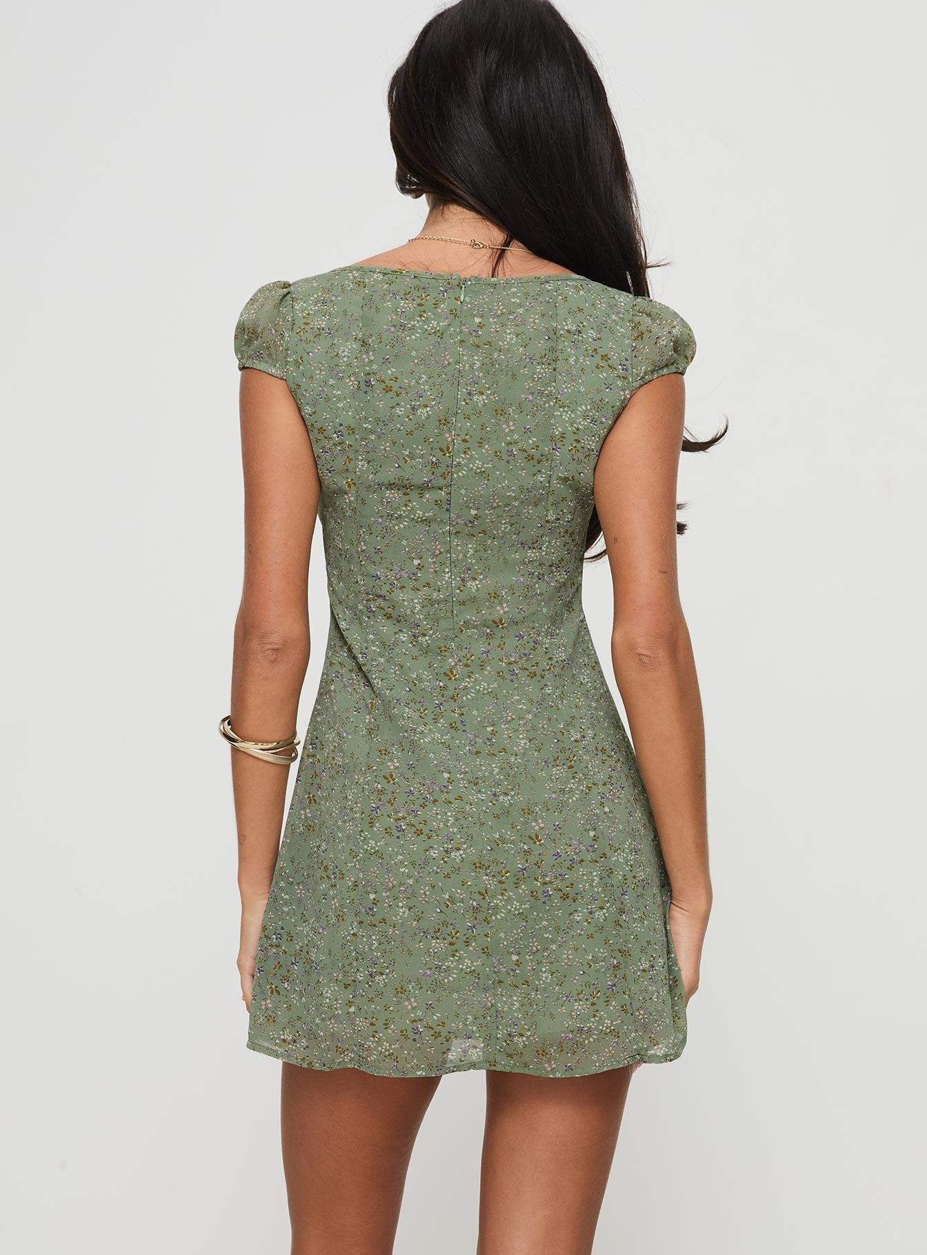 Alora Mini Dress Green Product Image