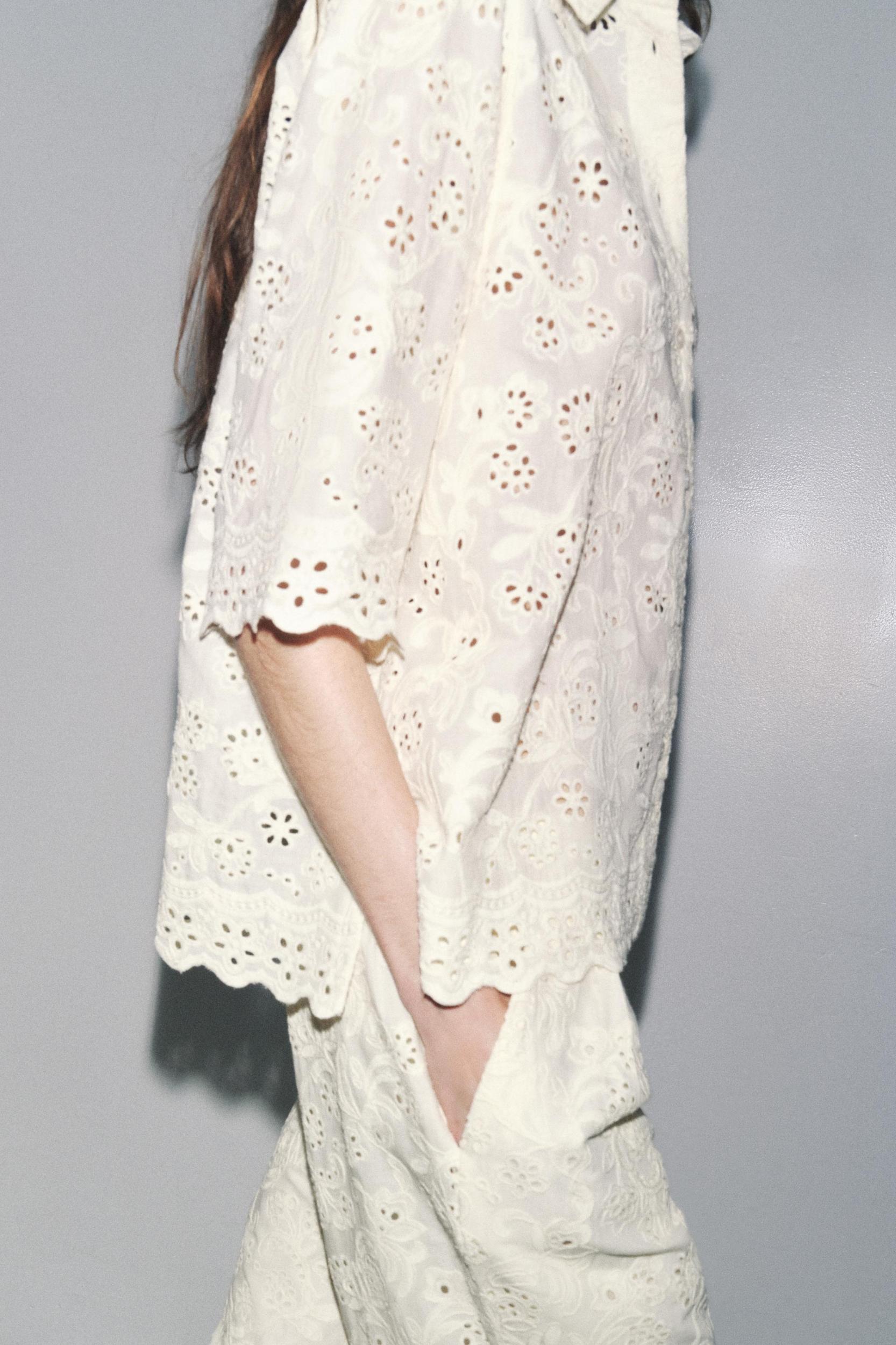 ZW COLLECTION EYELET EMBROIDERY SHIRT Product Image