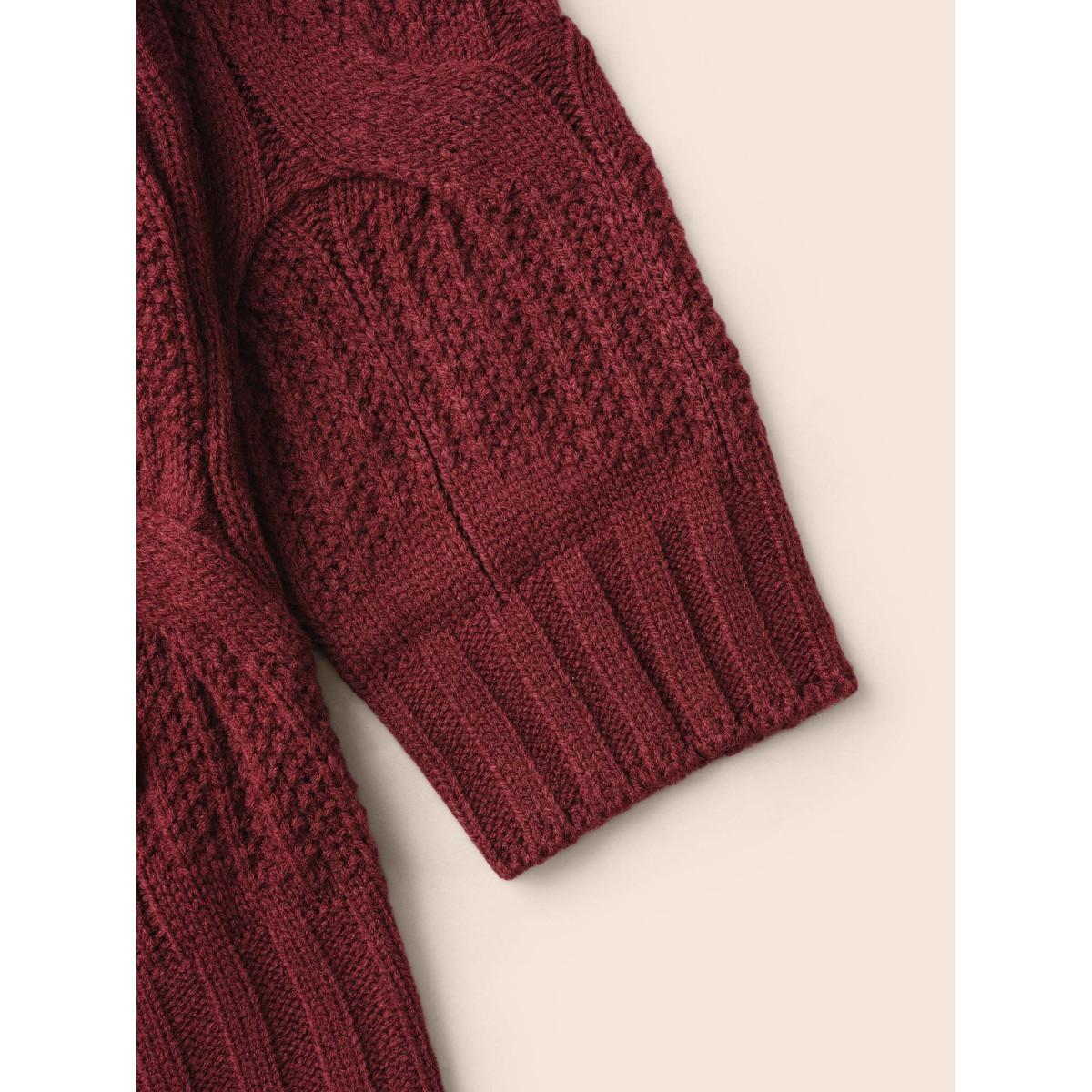 Plus Size Tis The Season Motifs Cable Knit Pullover Scarlet Women Casual Loose Long Sleeve Round Neck Everyday Pullovers BloomChic 18-20/2X Product Image