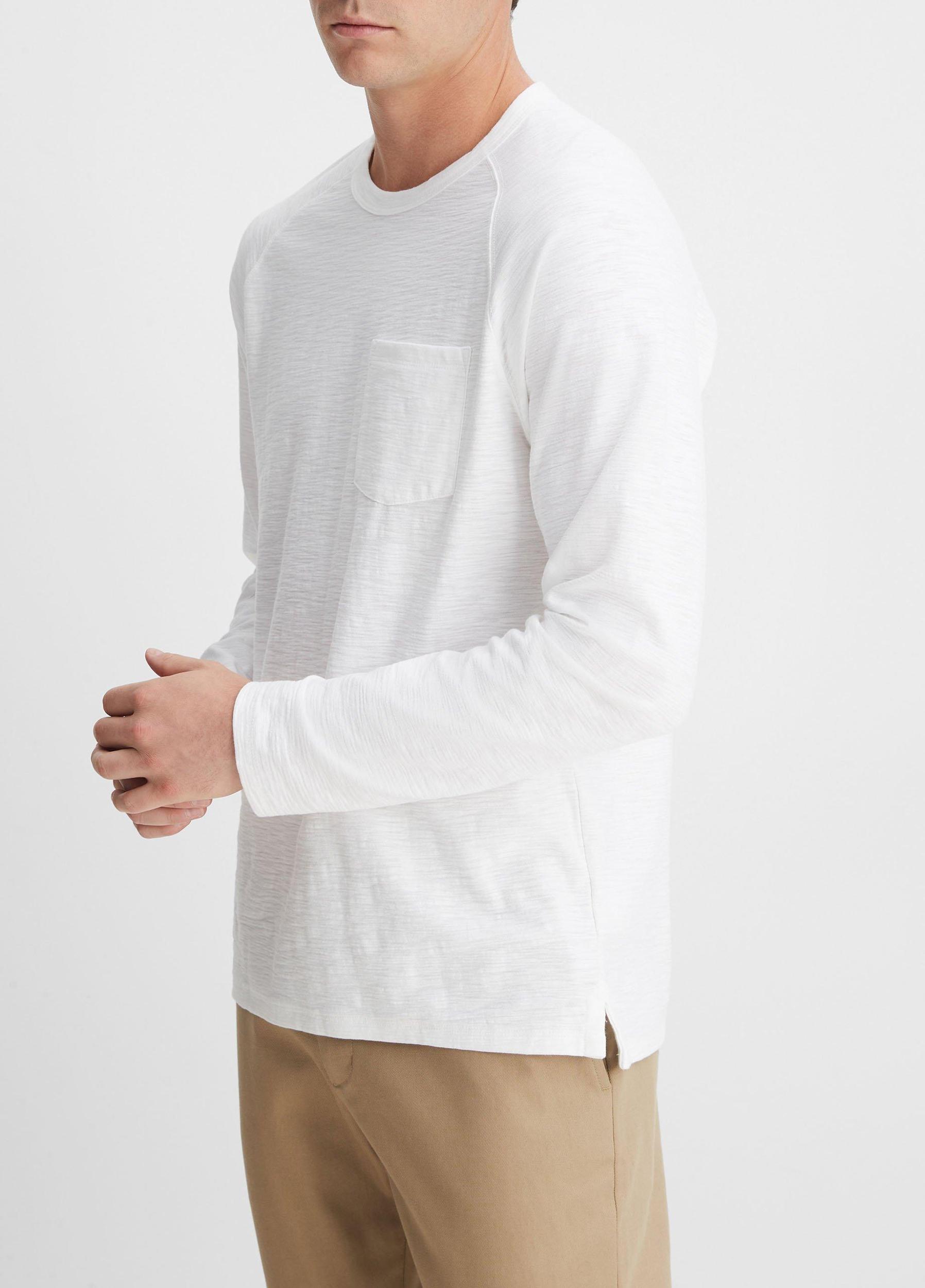 Cotton Long Sleeve Pocket Crew T-Shirt Product Image