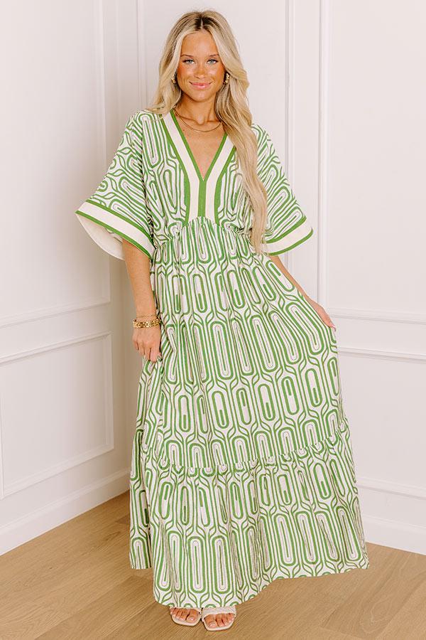 Art Gallery Social Midi Dress in Olive Product Image