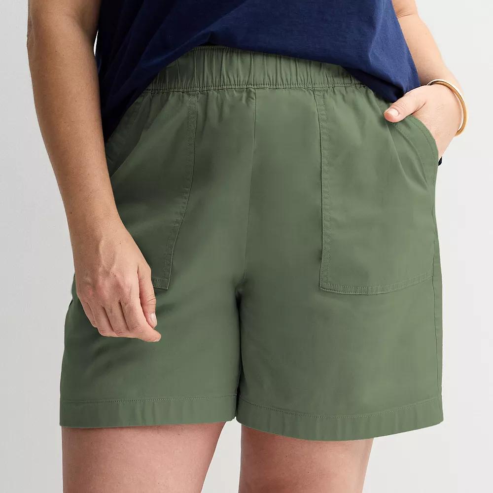 Plus Size Croft & Barrow® Pull On Twill Shorts, Women's, Size: 4XL, Seattle Blue Product Image