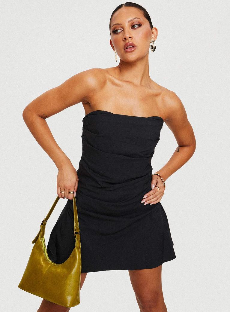 Bradwell Strapless Mini Dress Black Product Image