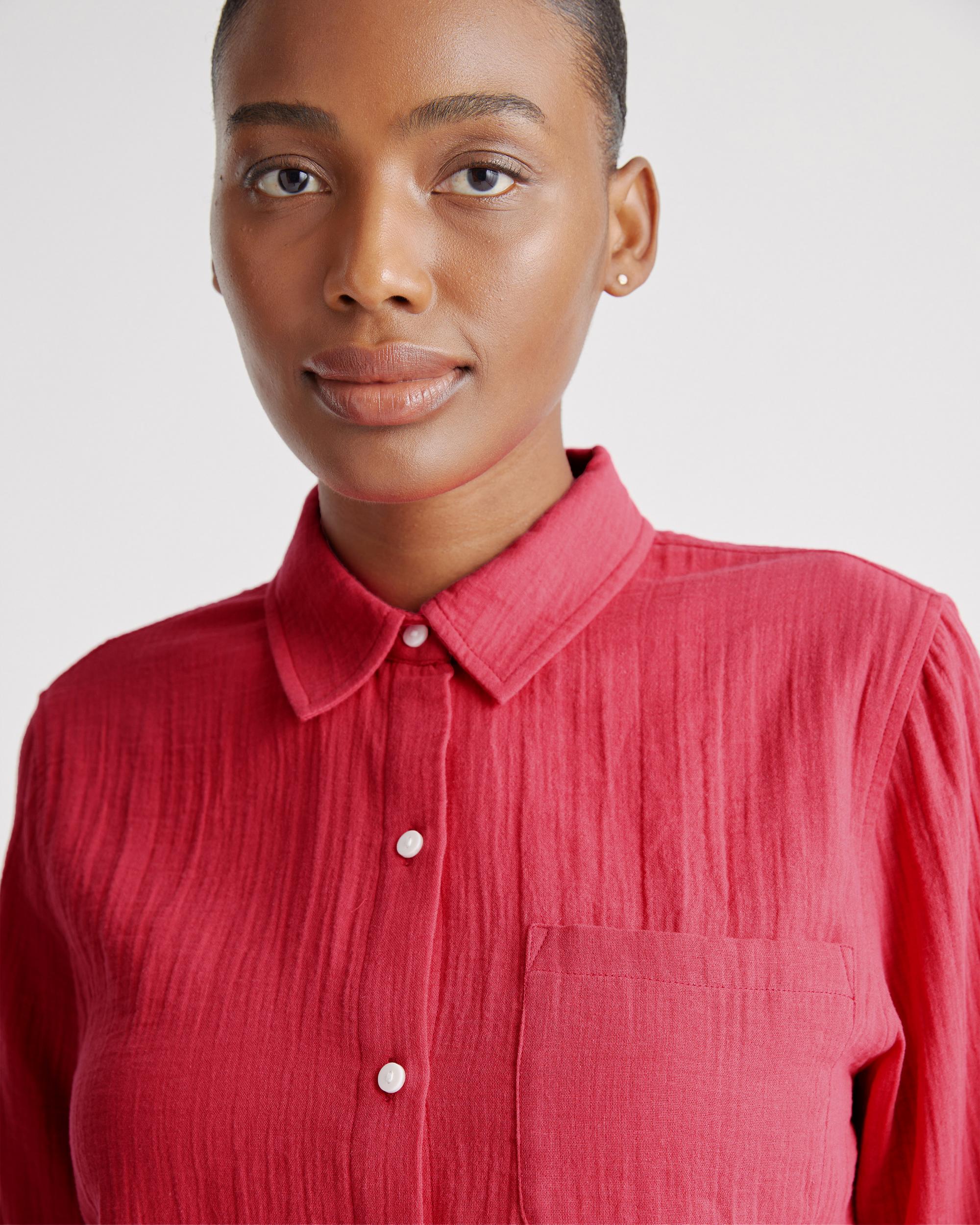 Quince | Women's Gauze Long Sleeve Shirt Organic Cotton Product Image