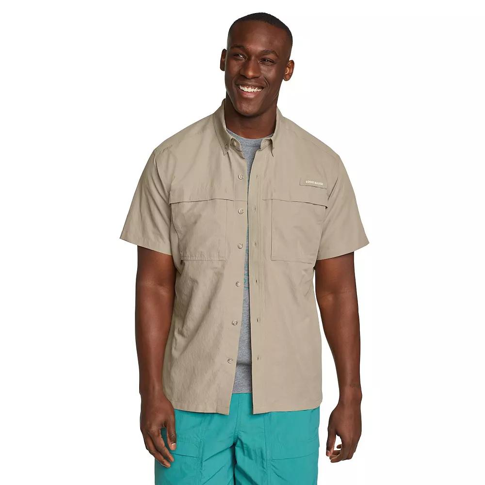 Big & Tall Eddie Bauer Short Sleeve Rainier Ripstop Button-Down Shirt, Men's,  Product Image