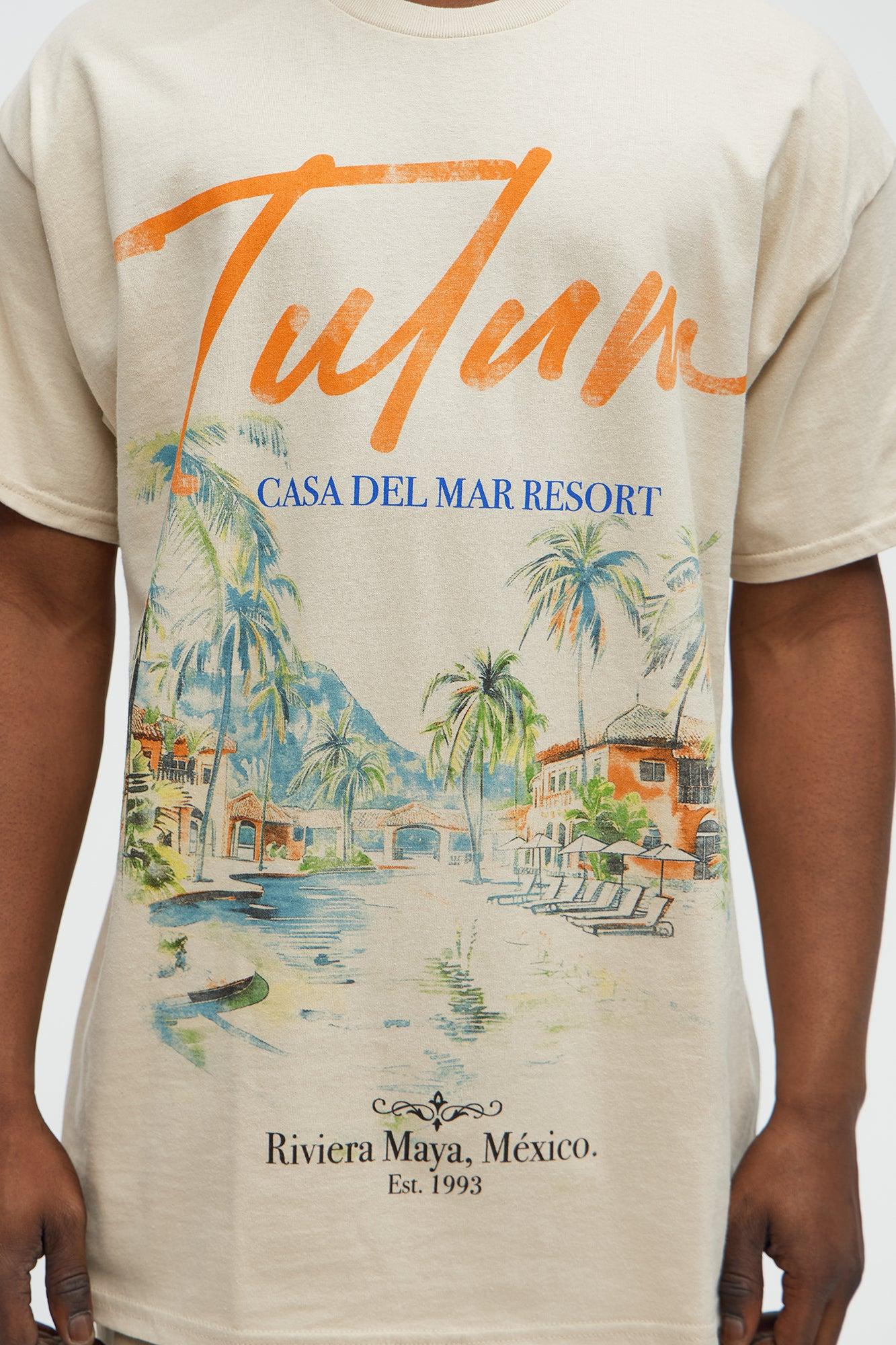 Tulum Resort Oversized Short Sleeve Tee - Sand Product Image