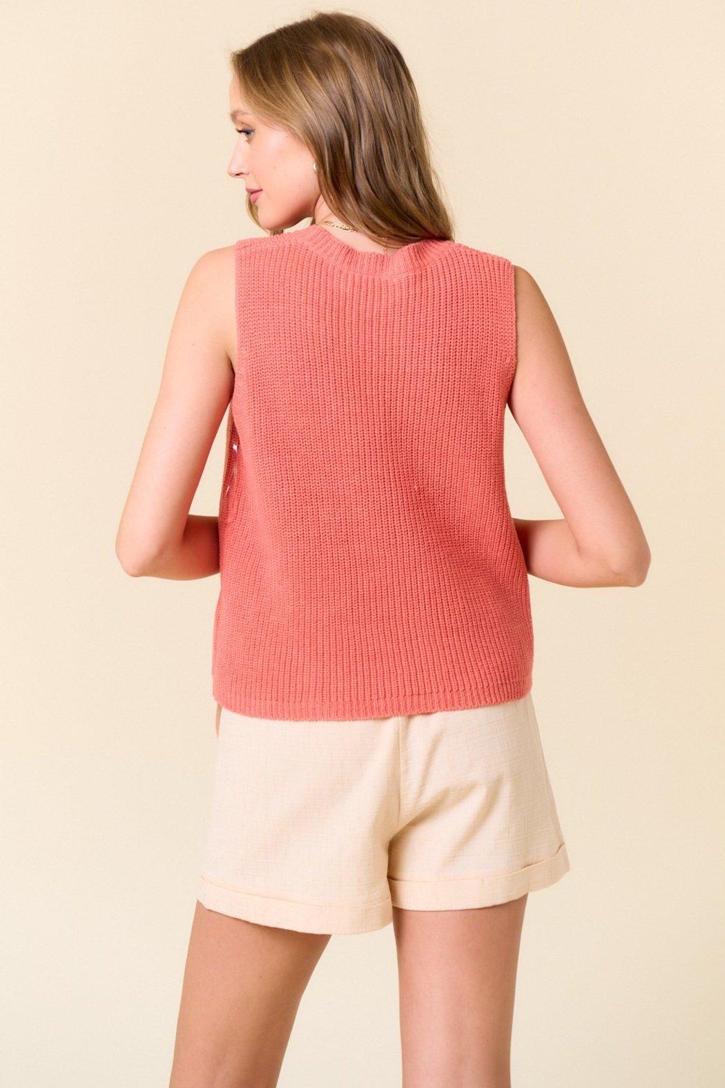 Round Neck Summer Sweater Tank Top Product Image