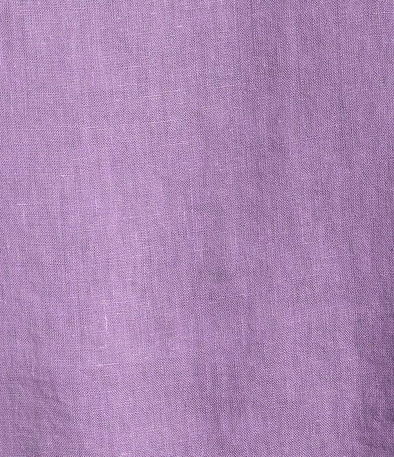 Bryn Walker Light Linen Fran Round Neck 3/4 Ruffle Bell Sleeve Hi-Low Hem Shirt Product Image