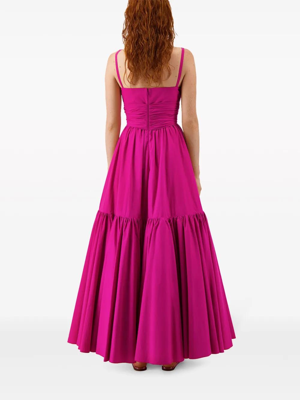 gathered-detail flared maxi dress Product Image