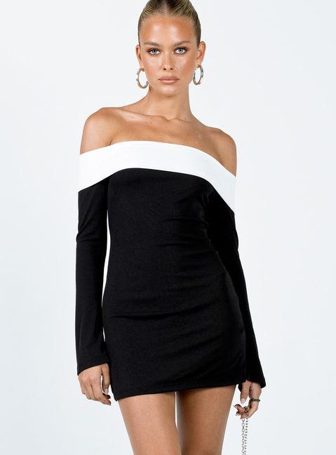 Anya Mini Dress Black / White Product Image