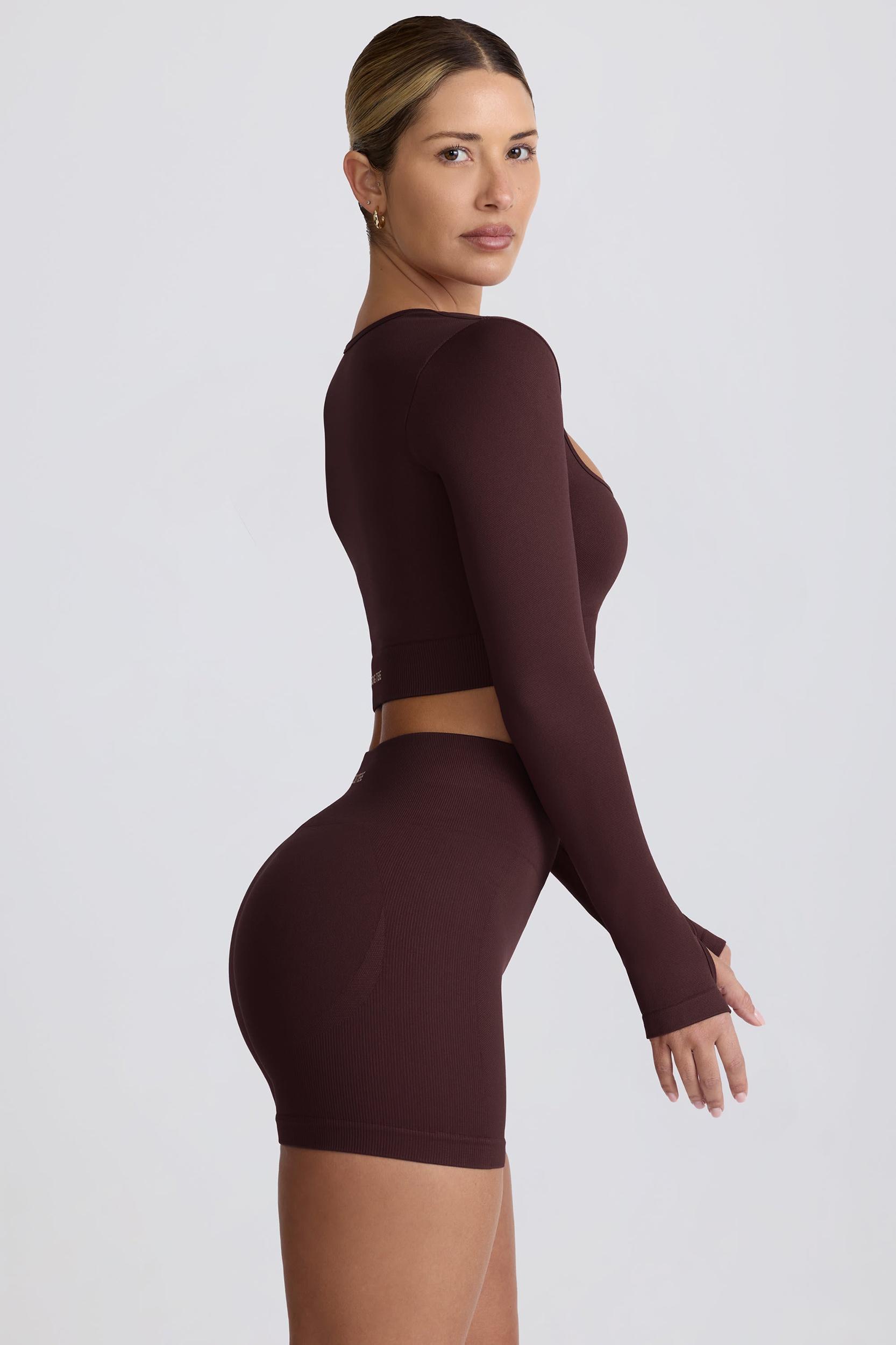 Super Sculpt Seamless High-Waist Mini Shorts in Chocolate Product Image