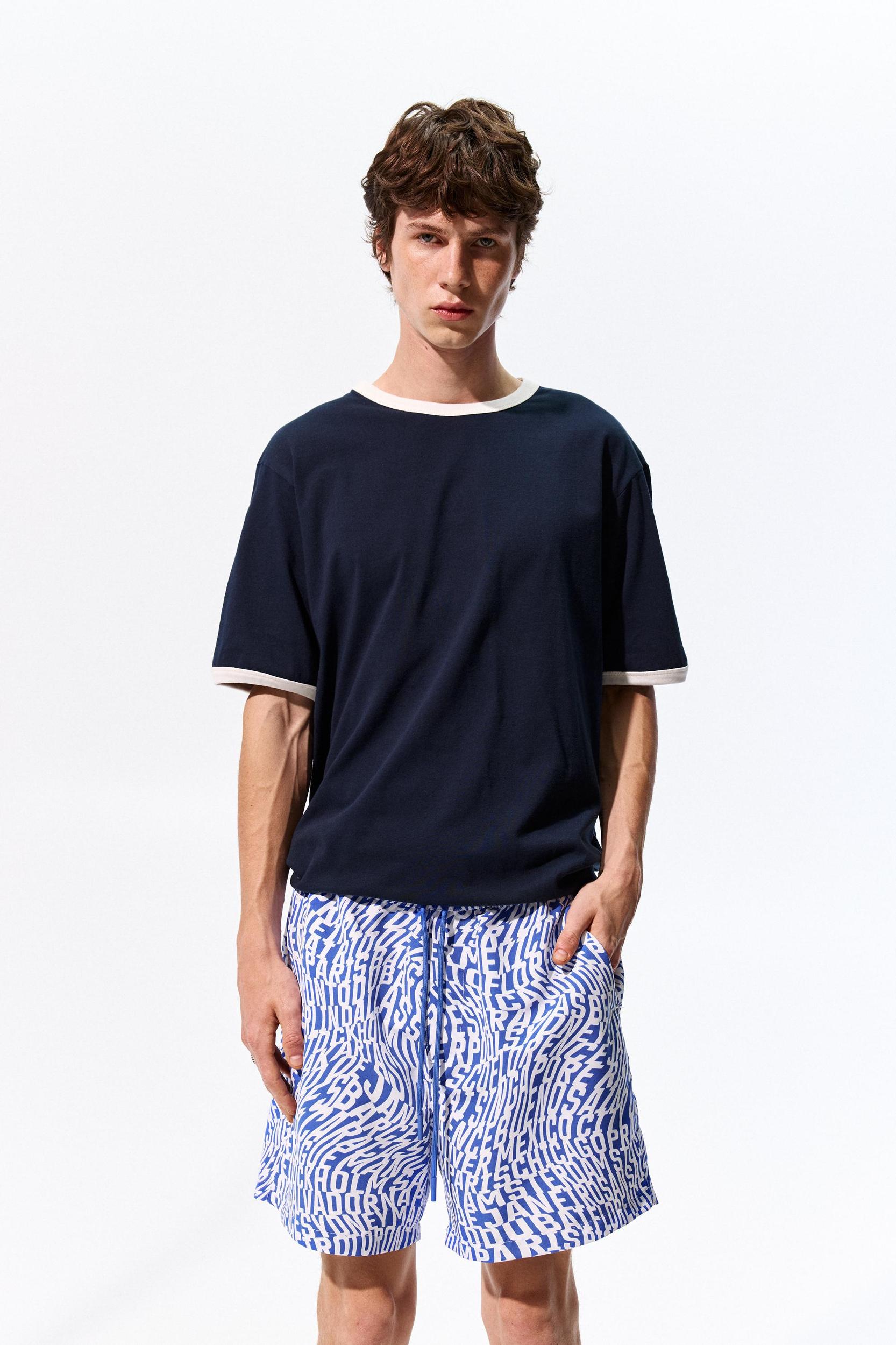 Letter print swimming trunks Product Image