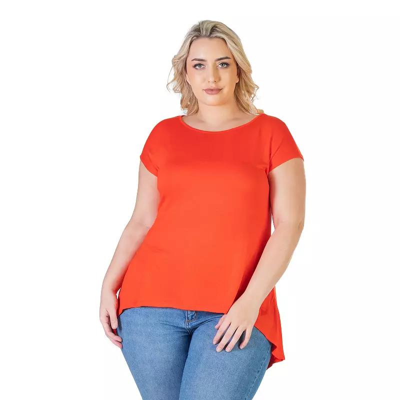 Plus Size 24Seven Comfort Apparel Hi Lo T-Shirt, Women's, Size: 2XL, Orange Product Image