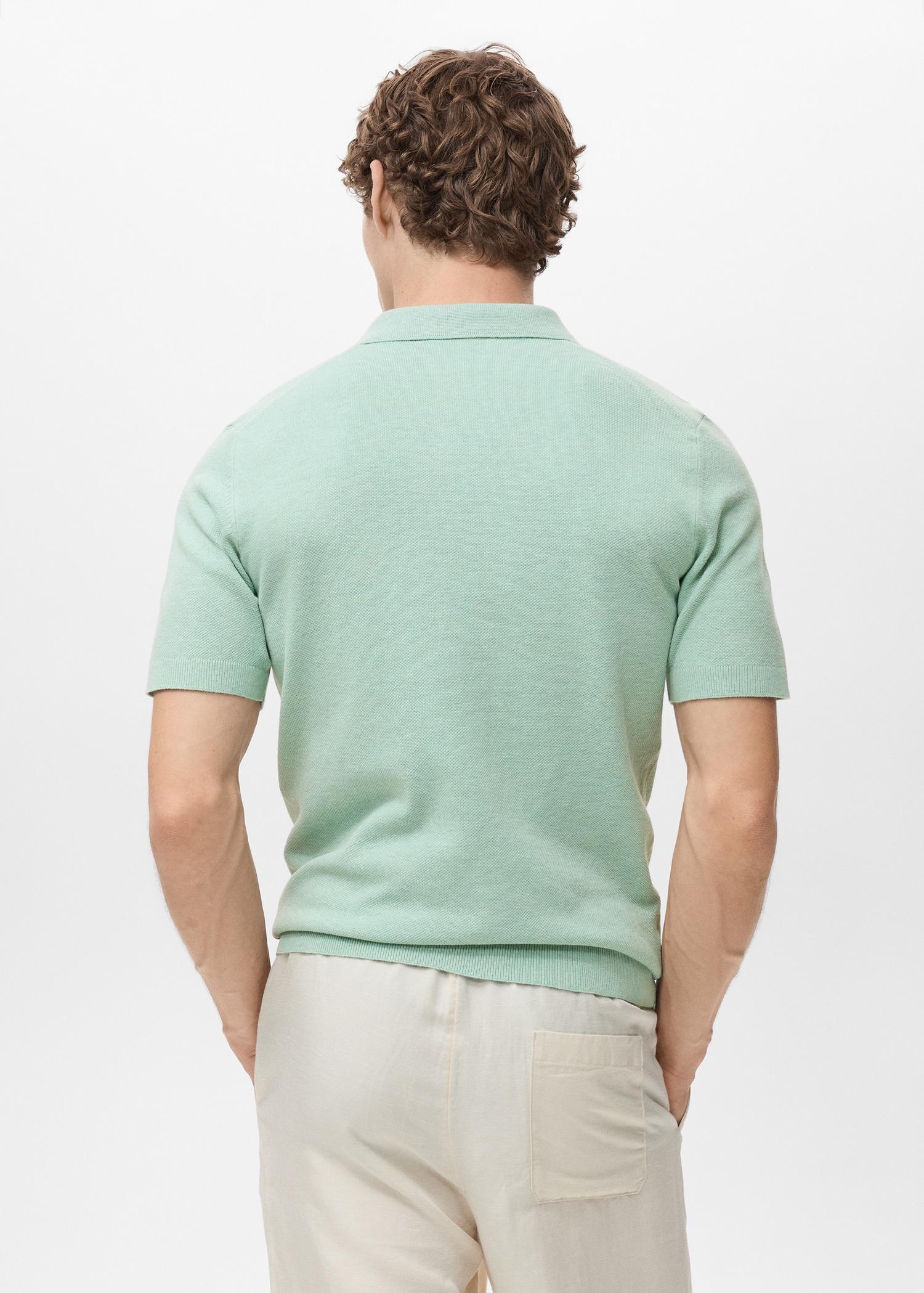 Fine-knit cotton polo shirt - Men | MANGO USA Product Image
