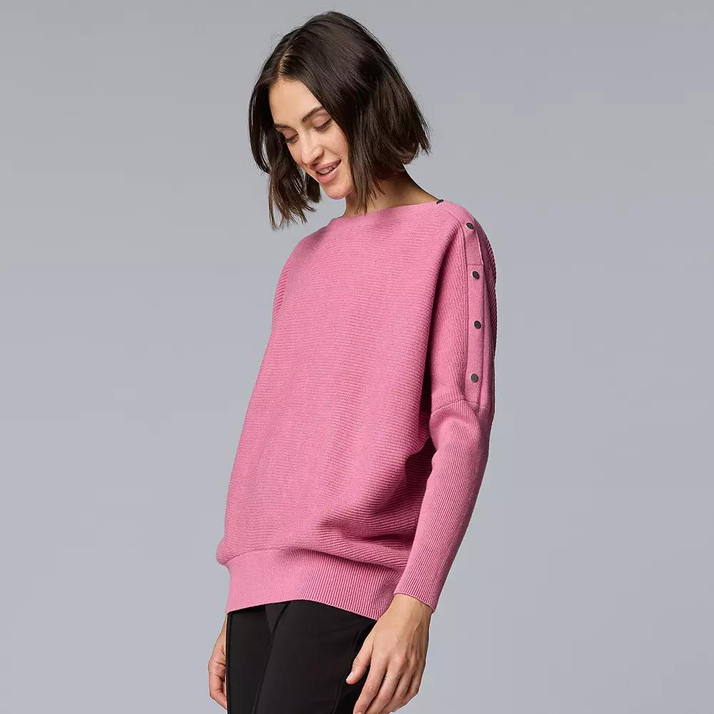 Women's Simply Vera Vera Wang Dolman Snap Sweater,  Product Image