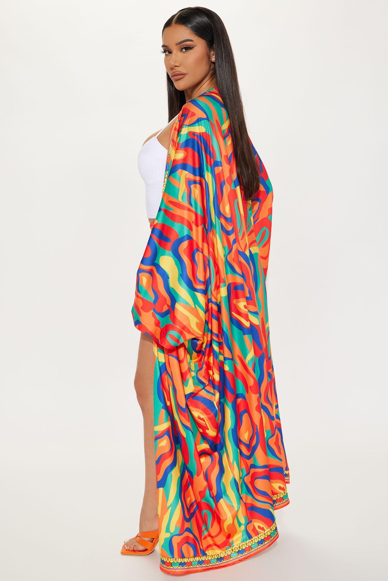 Forever With You Kimono Short Set - Yellow/combo Product Image