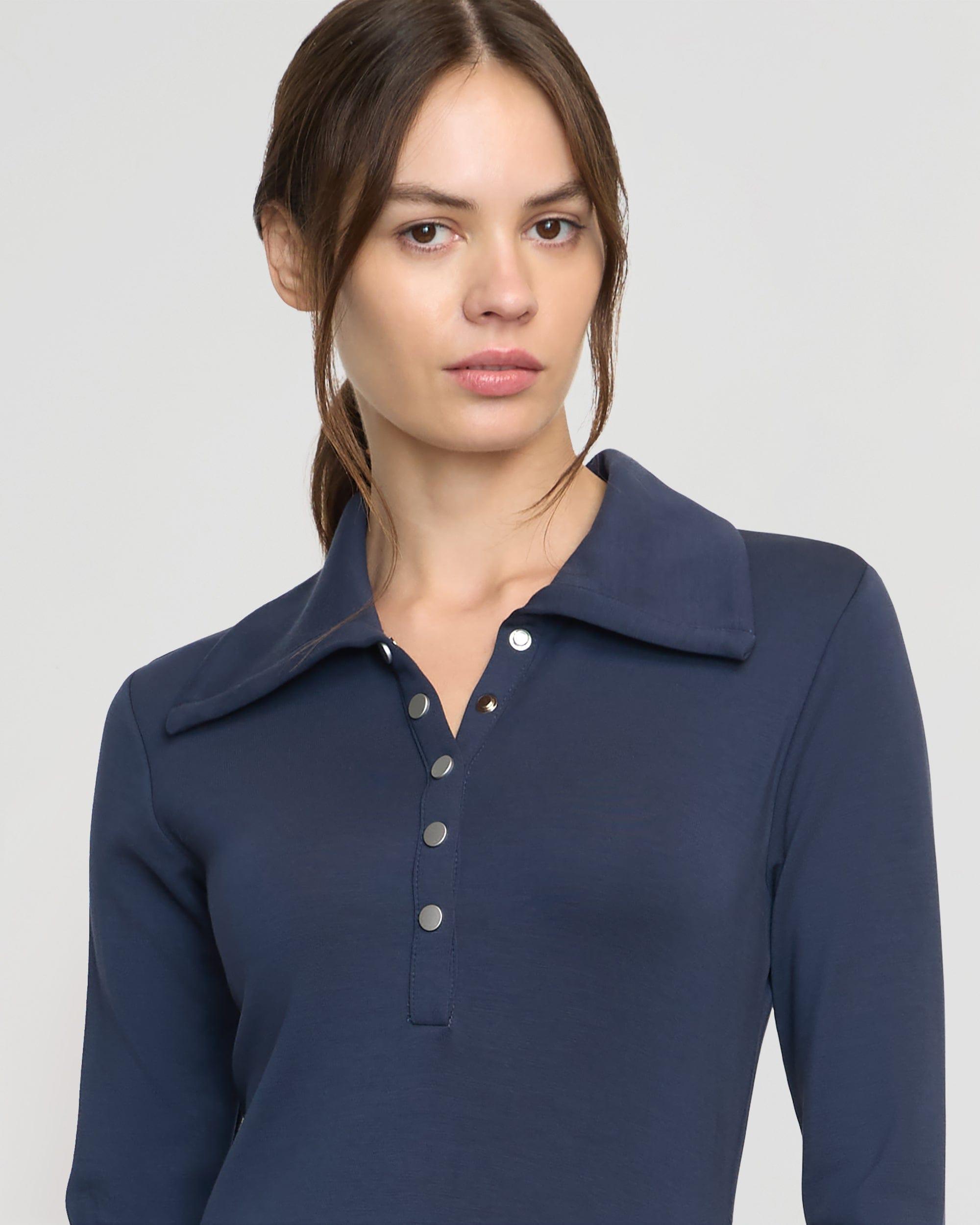 Shawna Button-Accent Collared Dress Product Image