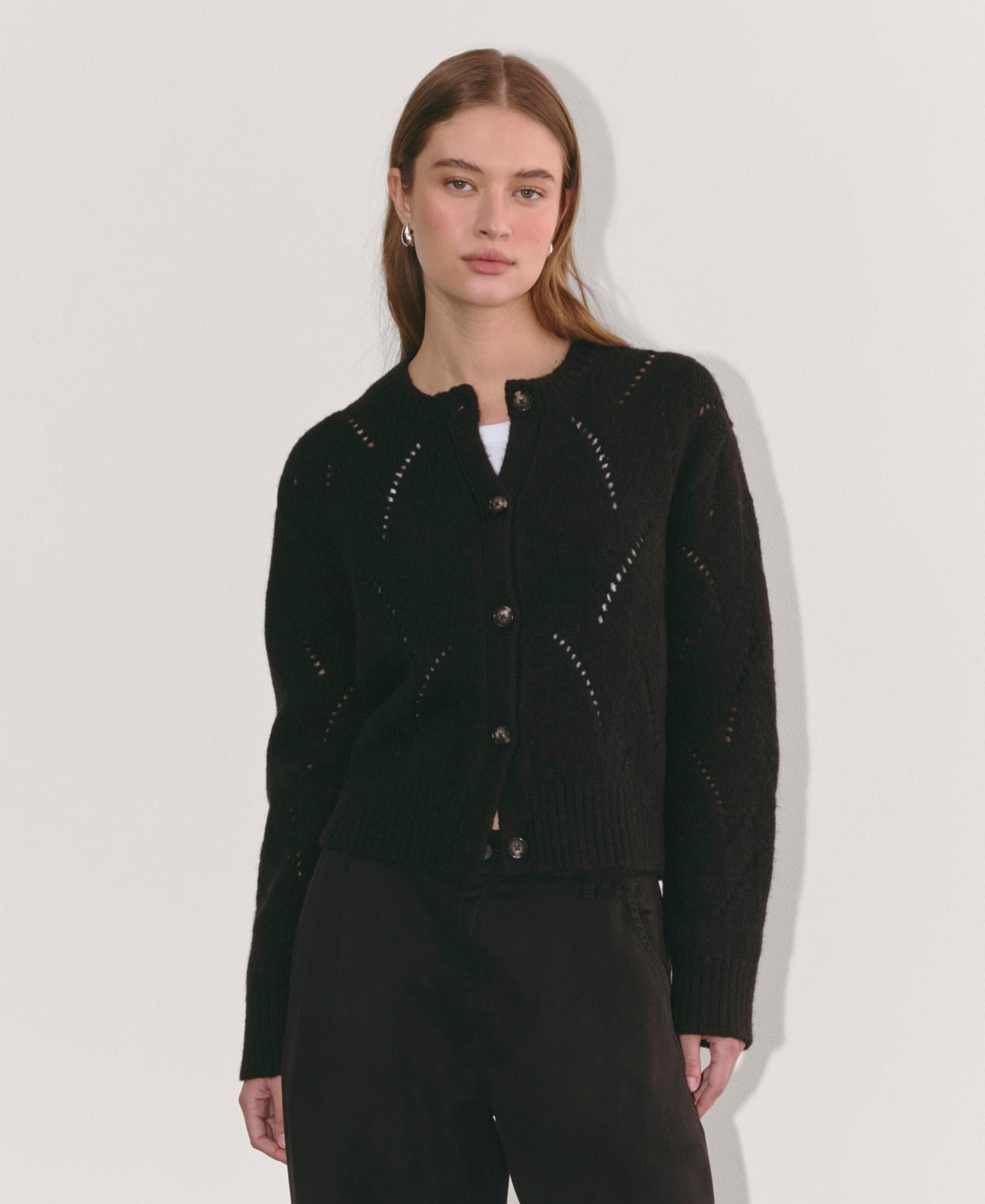 Womens Pointelle Cardigan in Cloud by Everlane Product Image