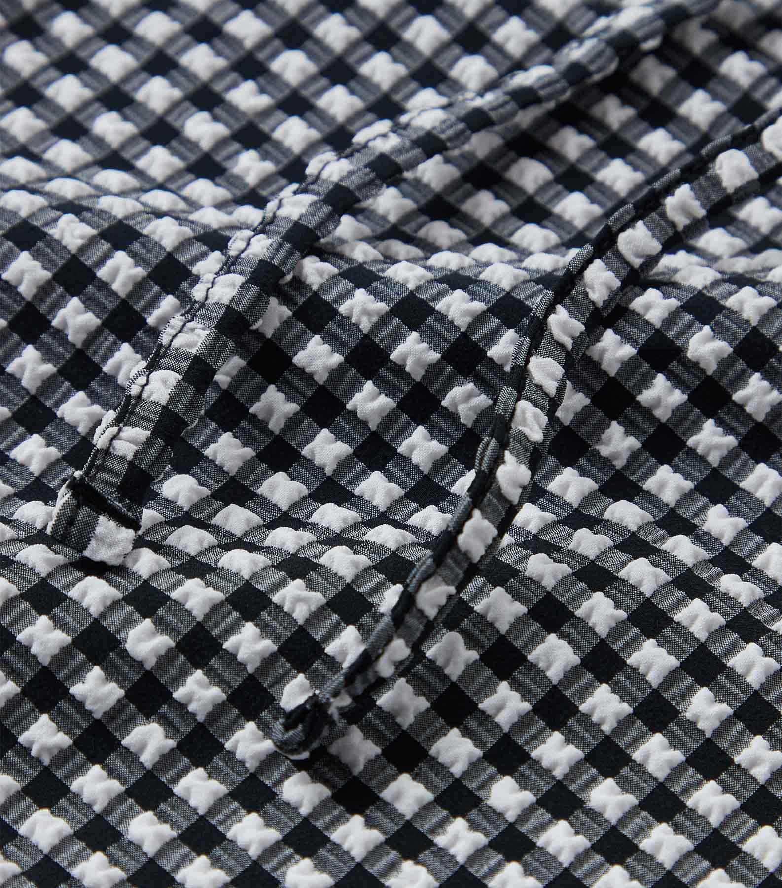 Gingham Seersucker Short Sarong - Black Gingham Product Image