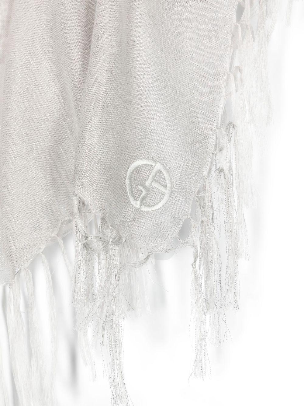 embroidered-logo frayed scarf Product Image