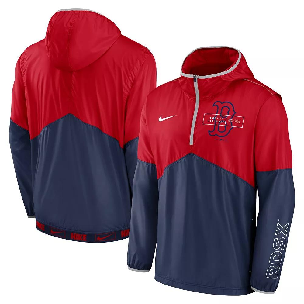 Men's Nike Red/Royal Chicago Cubs Overview Half-Zip Hoodie Jacket, Size: XL Product Image