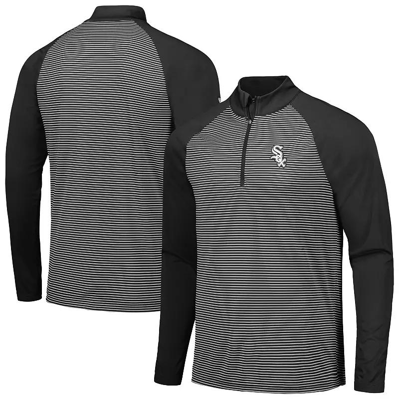 Mens Levelwear Chicago White Sox Charter Striped Raglan Quarter-Zip Top Product Image