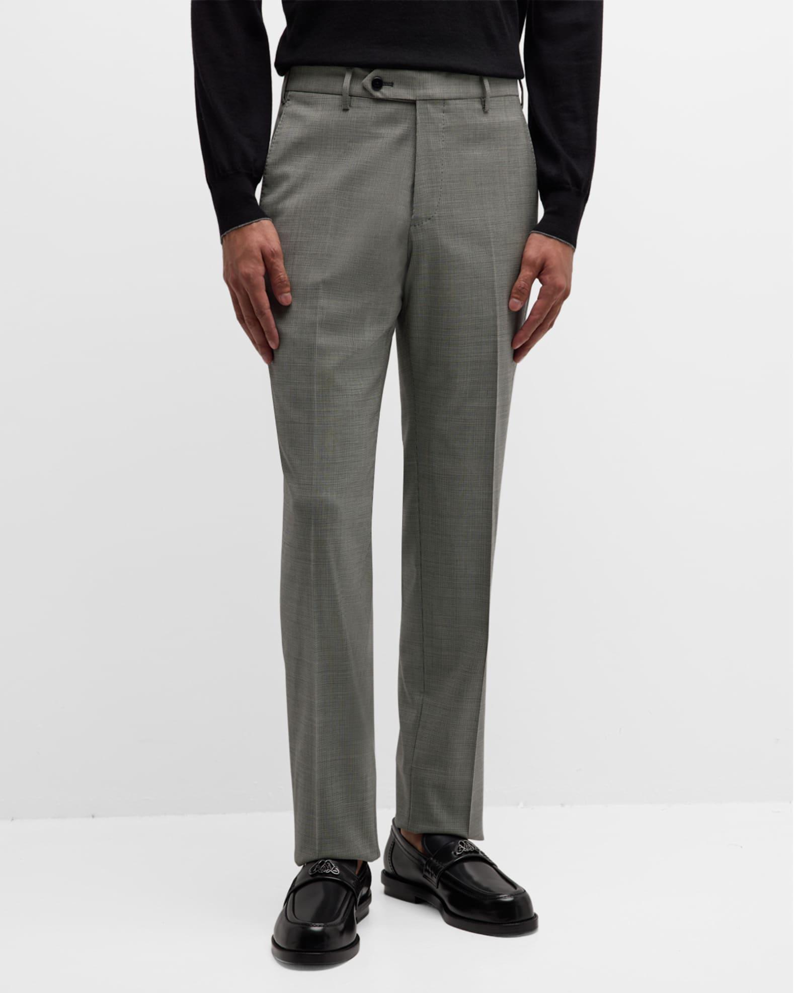 Men's Devon Wool Serge Houndstooth Trousers Product Image