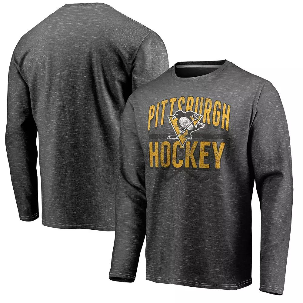 Men's Fanatics Gray Pittsburgh Penguins Iced Out Long Sleeve T-Shirt, Size: 3XL, Grey Product Image