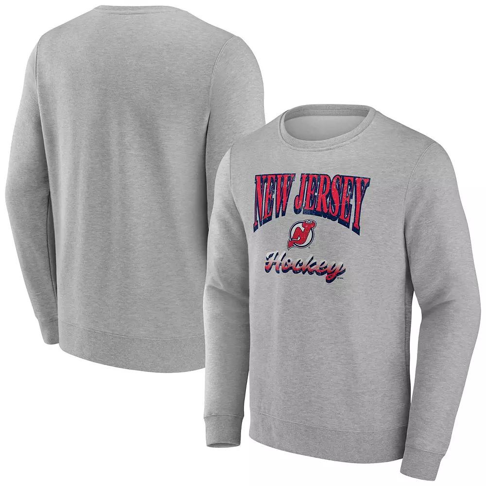 Men's Fanatics Gray New Jersey Devils Light the Candle Fleece Pullover Sweatshirt,  Product Image