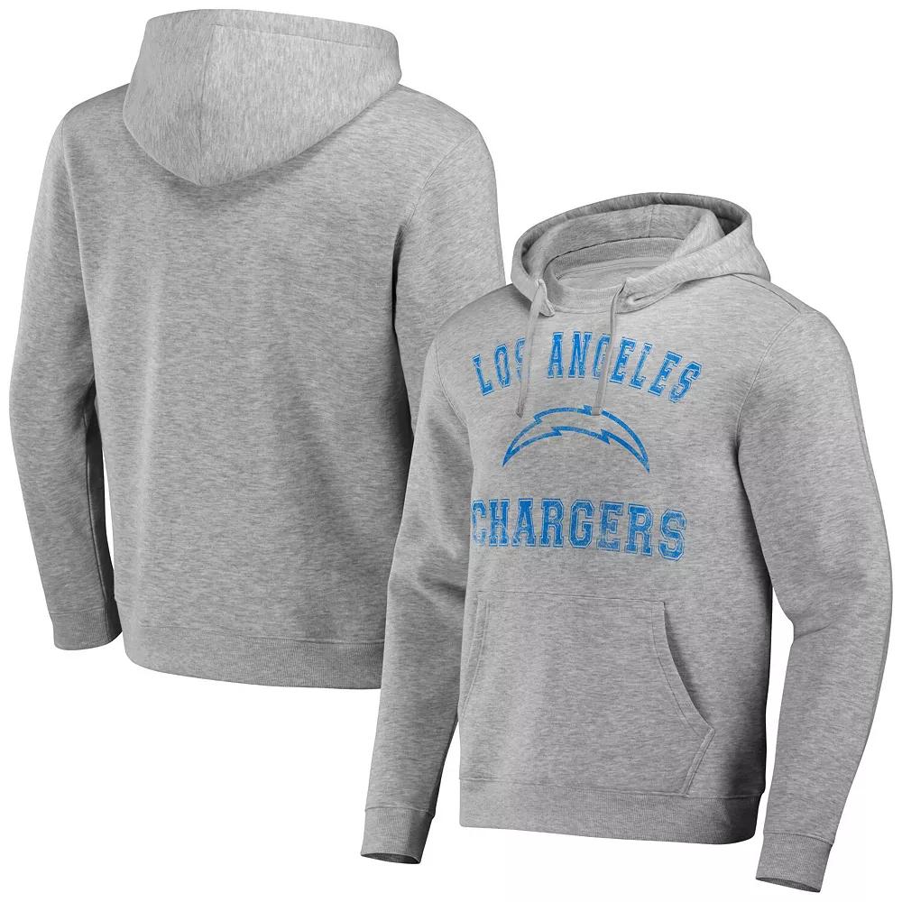 Men's NFL x Darius Rucker Collection by Fanatics Heather Gray Los Angeles Chargers Coaches Pullover Hoodie,  Product Image