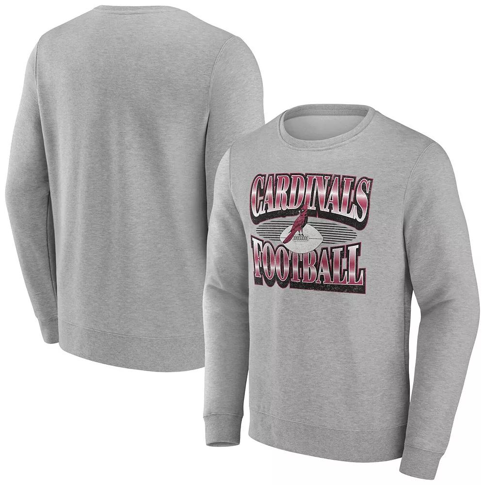 Men's Fanatics Heather Gray Arizona Cardinals Chance Throwback Fleece Pullover Sweatshirt,  Product Image
