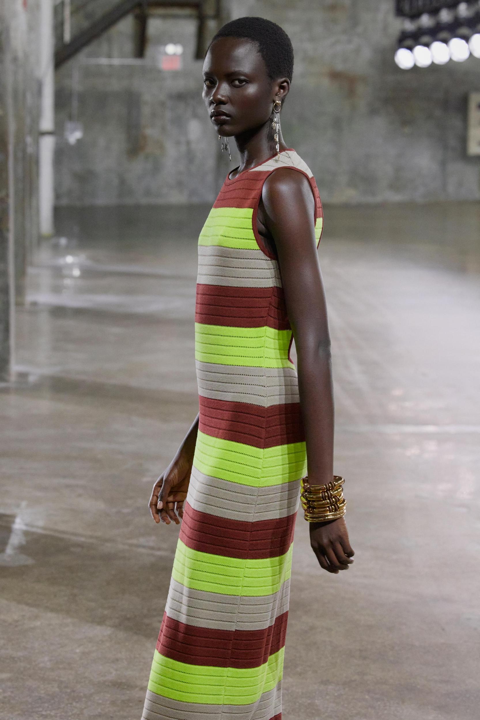 STRIPED KNIT LONG DRESS Product Image