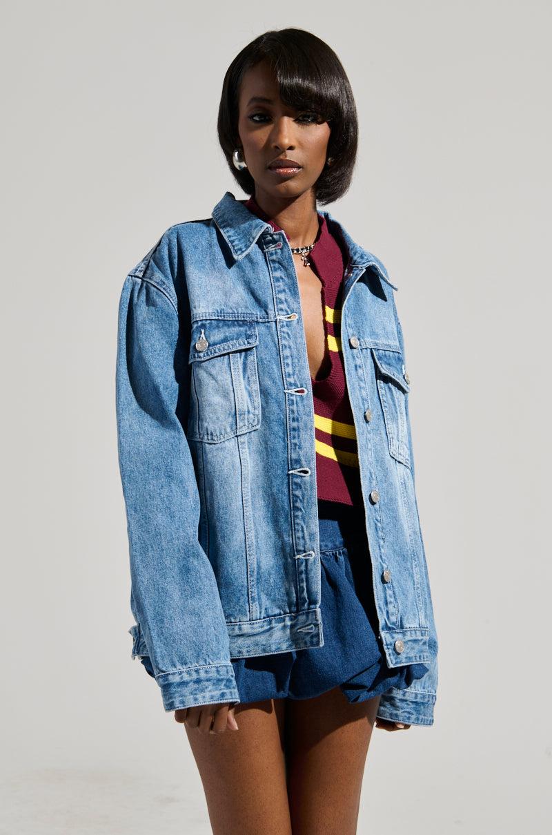 GOTTA GO OVERSIZED DENIM JACKET Product Image