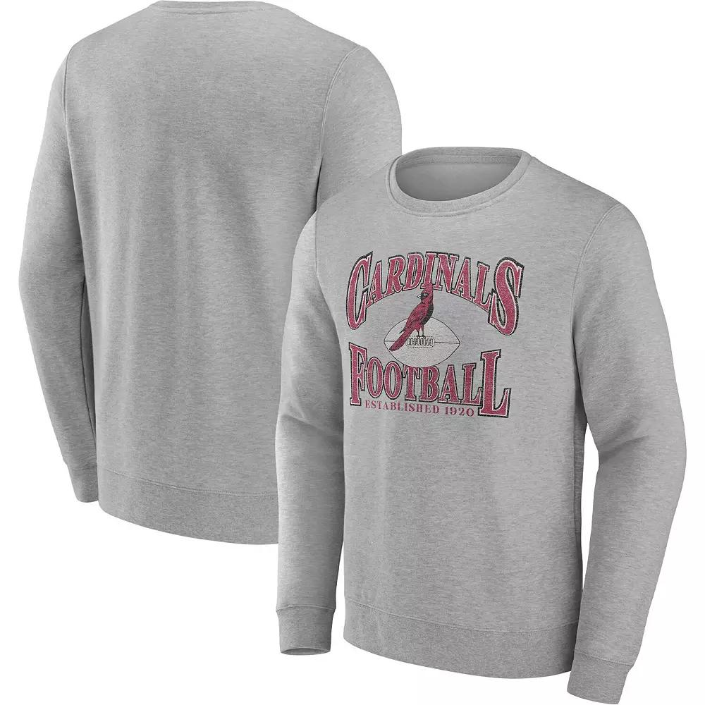 Men's Fanatics Branded Heathered Charcoal Arizona Cardinals Playability Pullover Sweatshirt,  Product Image