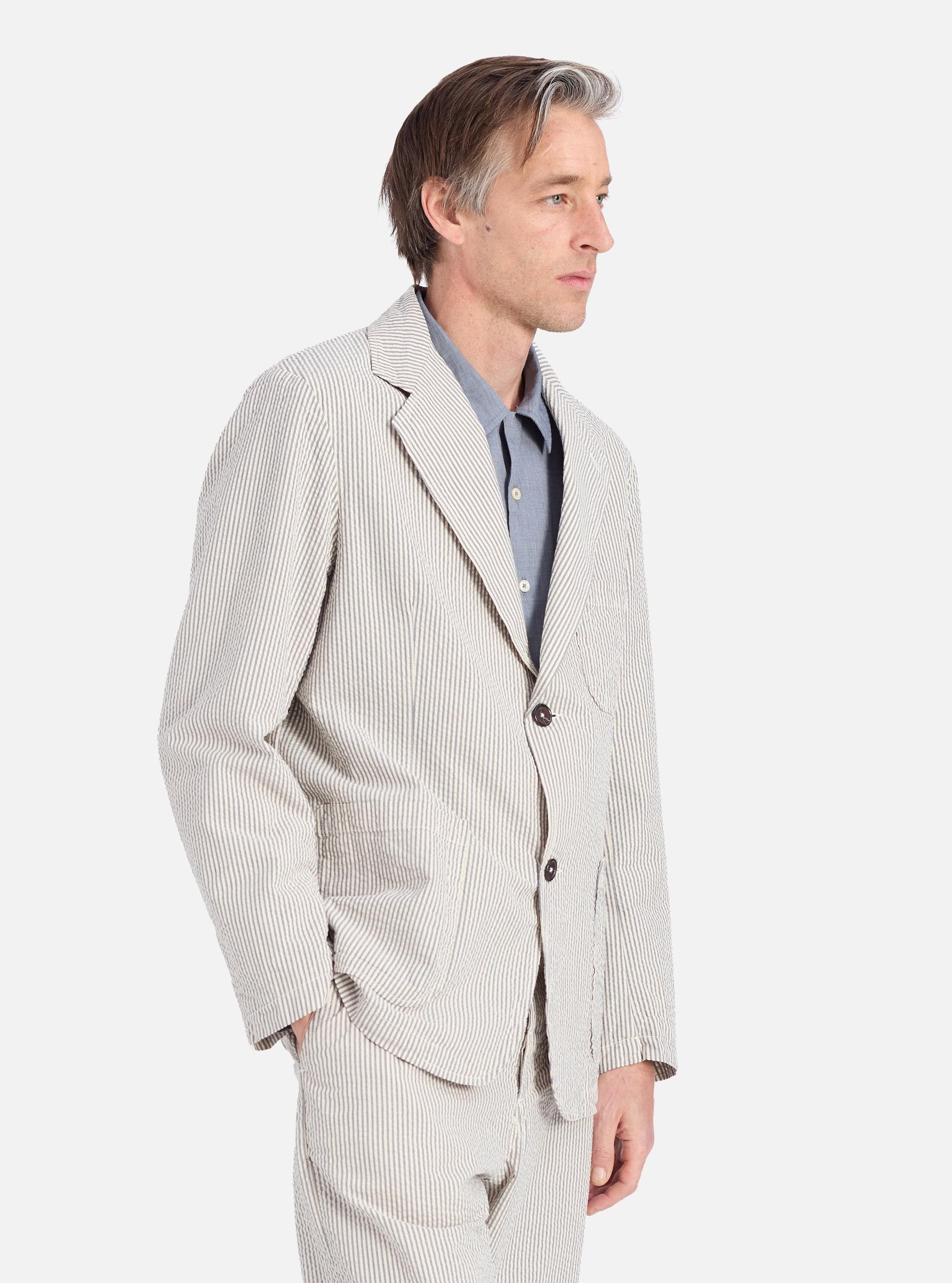 Grey Derby Stripe Two Button Jacket Product Image