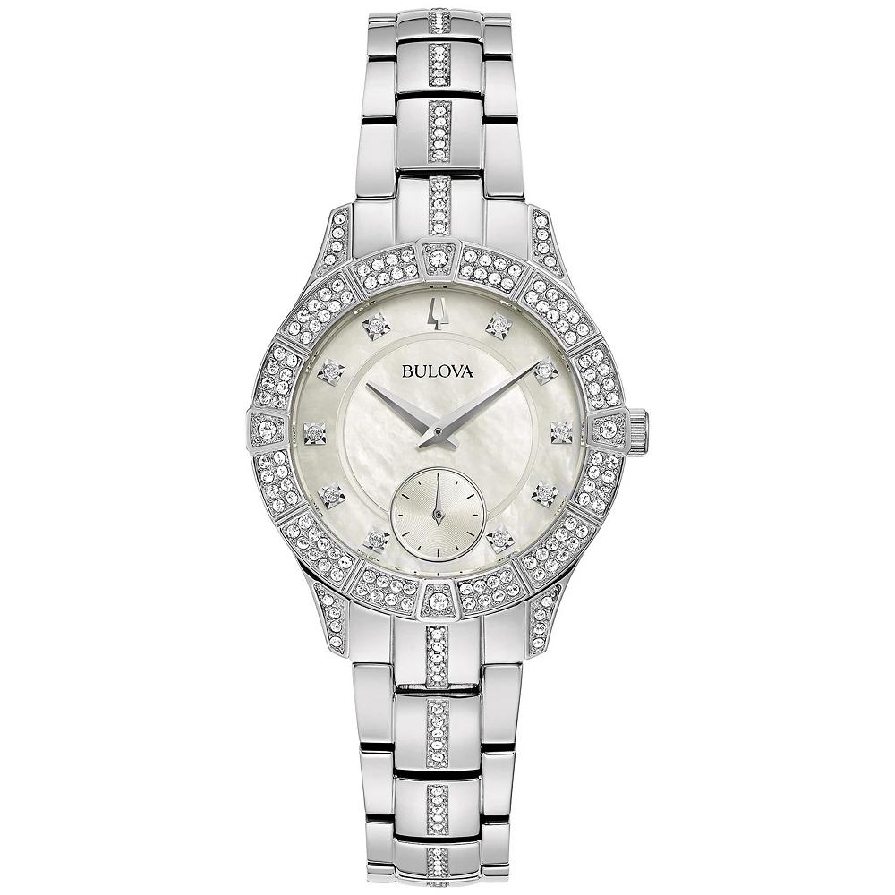 Bulova Womens Crystal Bracelet Watch - 96L291 Silver Product Image