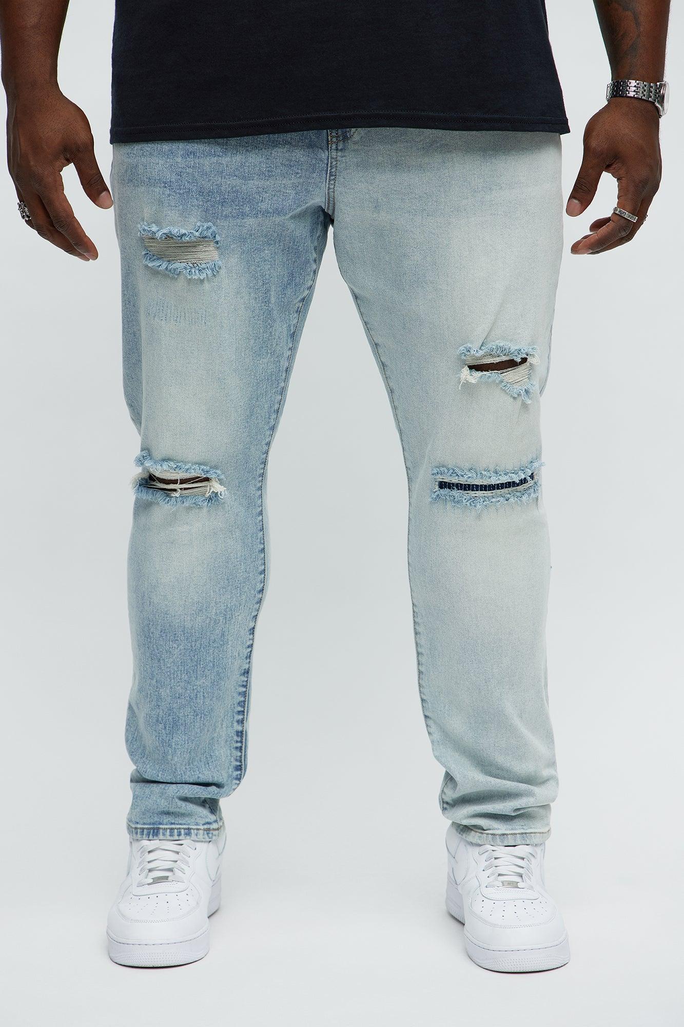 Beforehand Distressed Skinny Jeans - Light Blue Wash Product Image