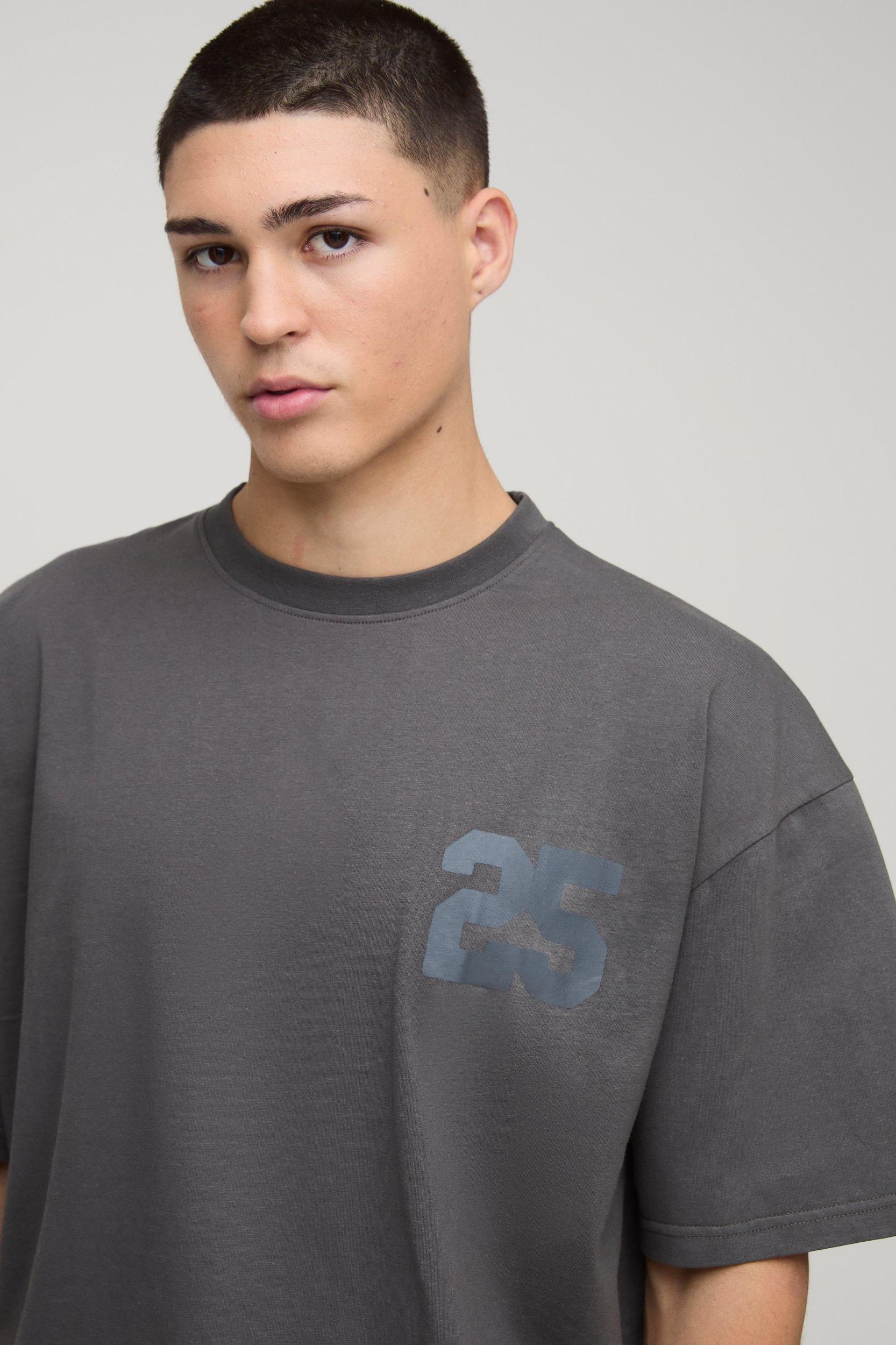 Oversized Boxy 25 Varsity Graphic T-Shirt | boohooMAN USA Product Image