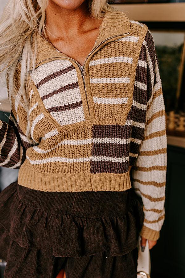 Snuggles And S'mores Knit Sweater in Khaki Product Image