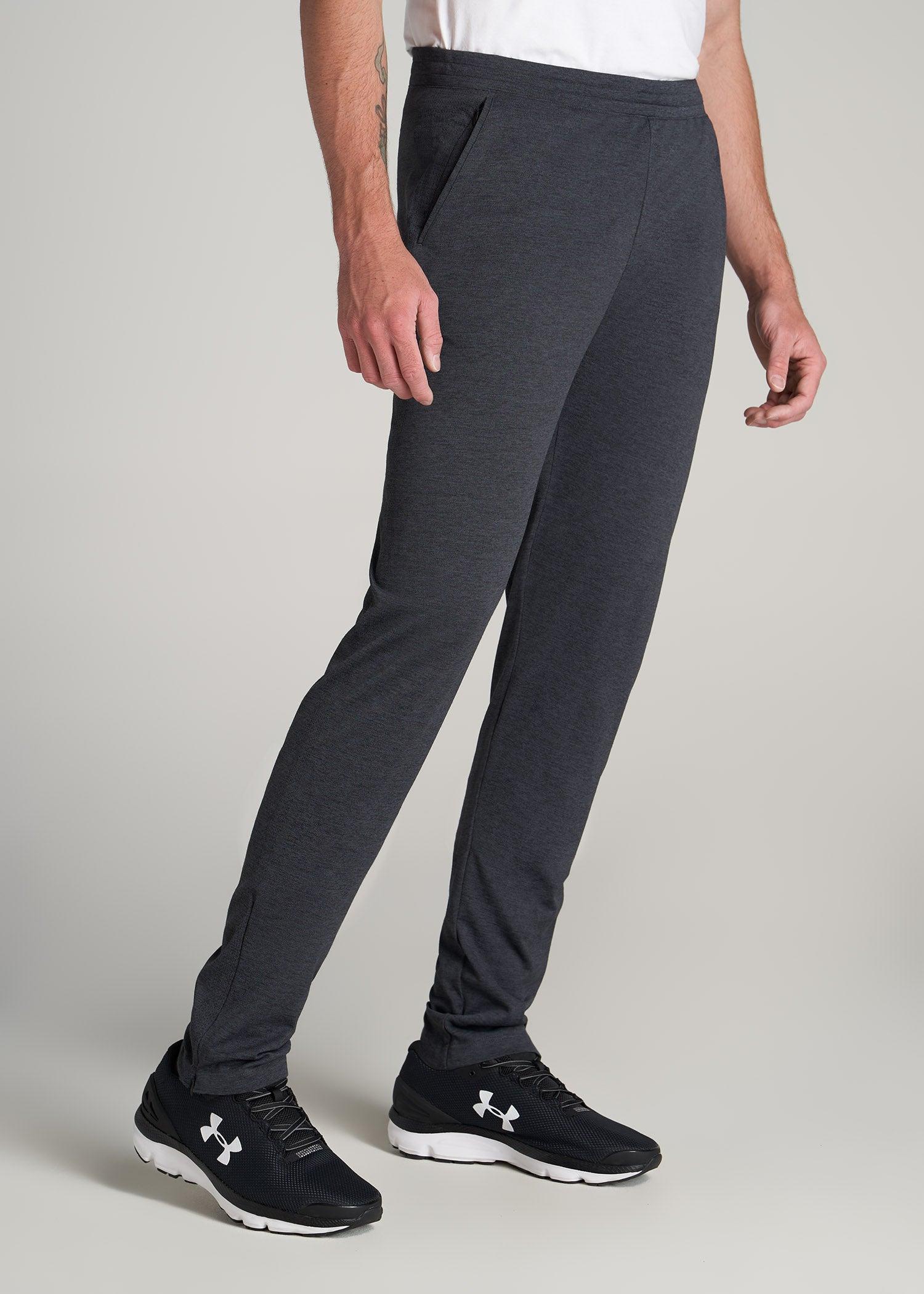 A.T. Performance Zip Bottom Pants for Tall Men in Charcoal Mix Product Image