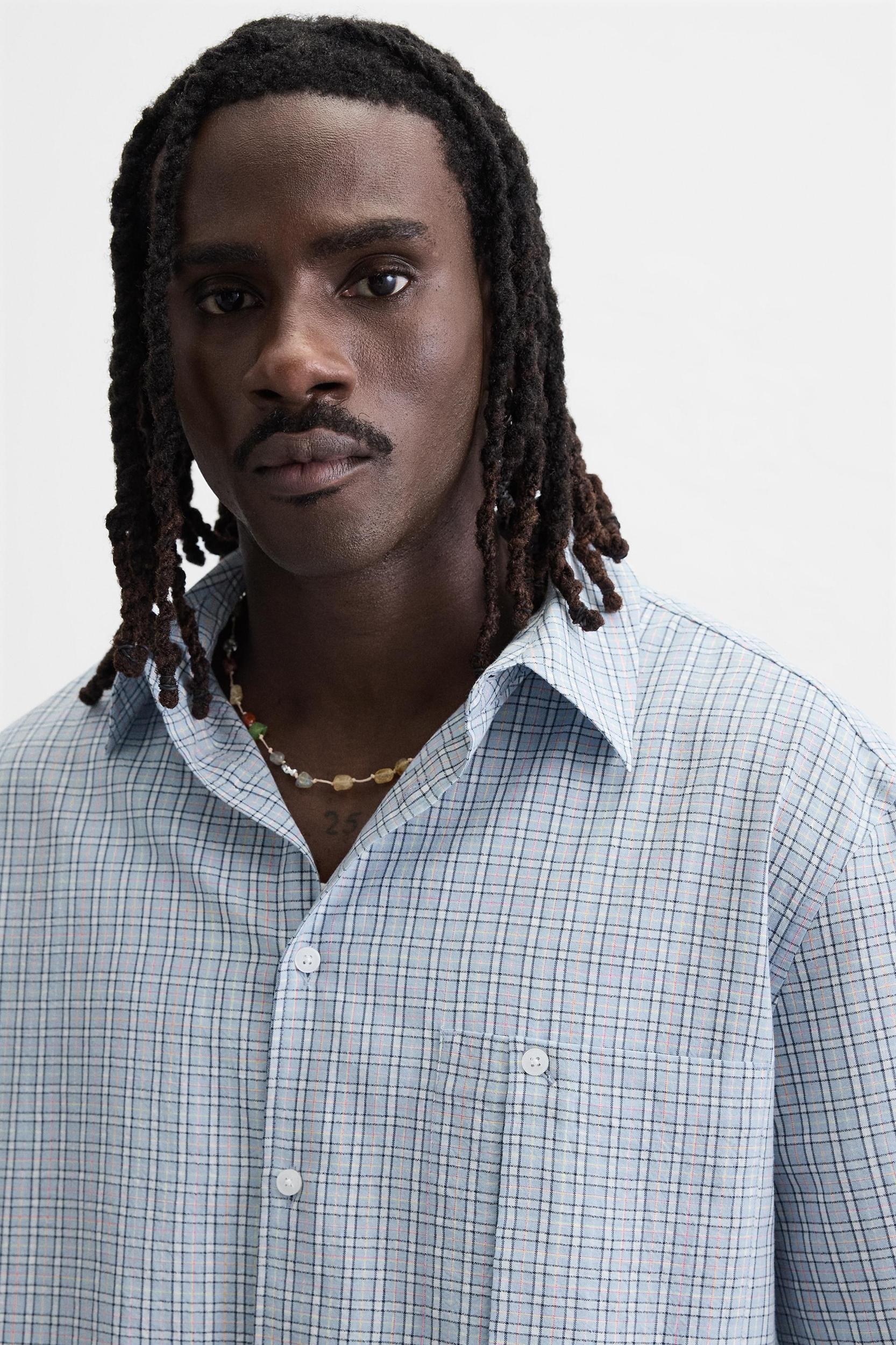 RELAXED FIT PLAID SHIRT Product Image