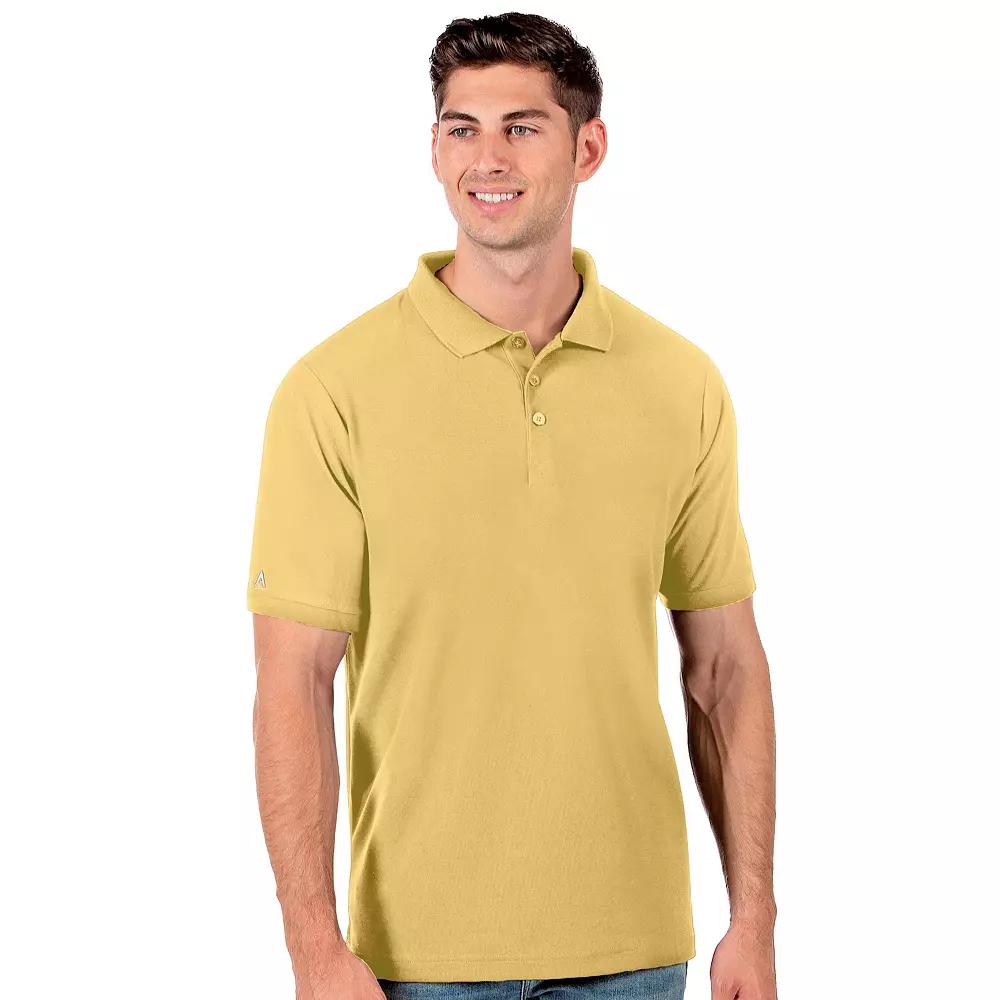 Men's Antigua Legacy Fitted Pique Polo, Size: Large, Yellow Product Image