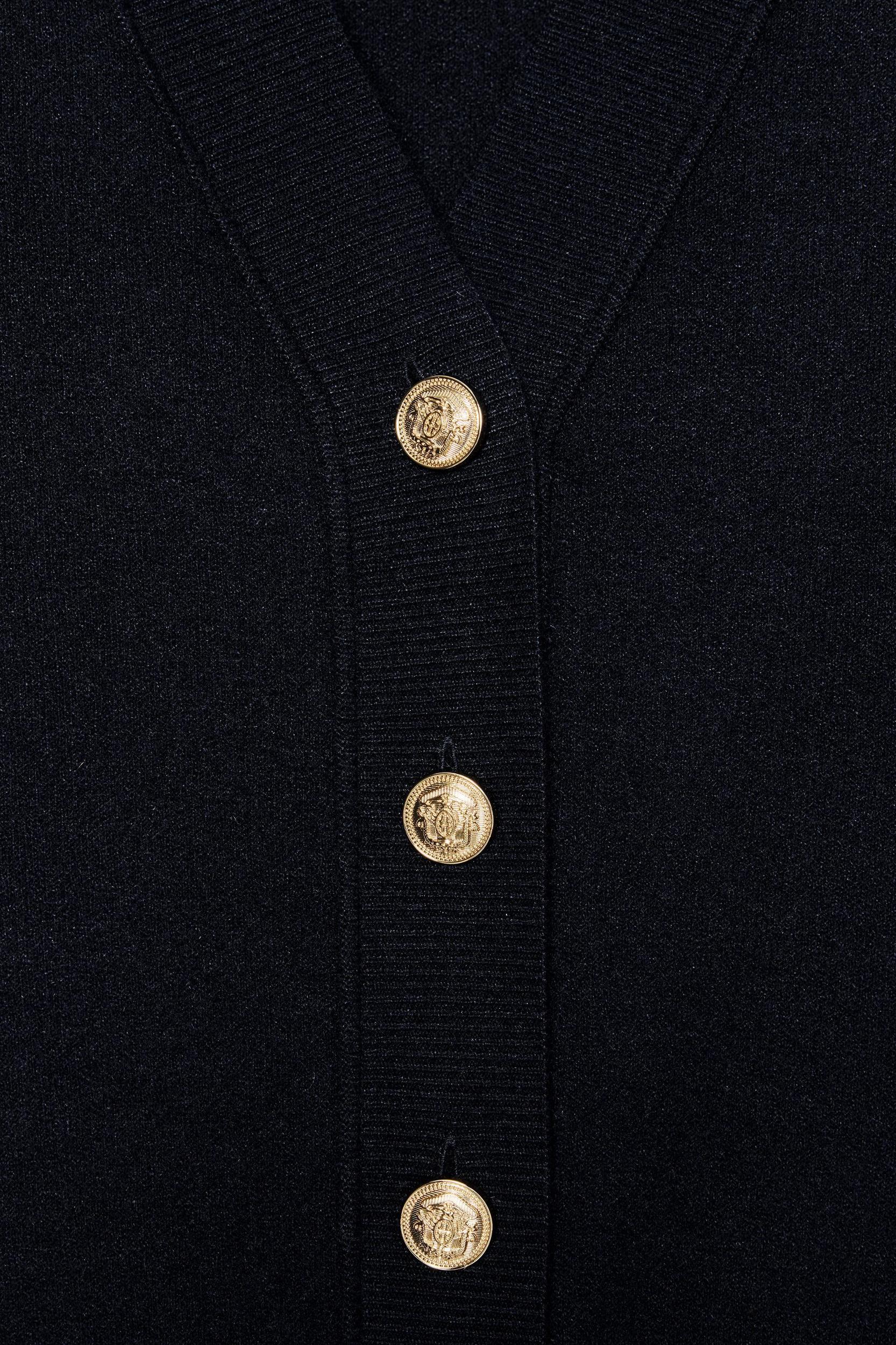 PLAIN KNIT GOLD BUTTON CARDIGAN Product Image