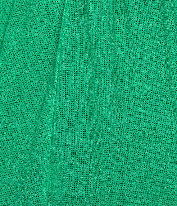 M Made in Italy Linen Blend Elastic Waist Crop Wide Leg Pants Product Image