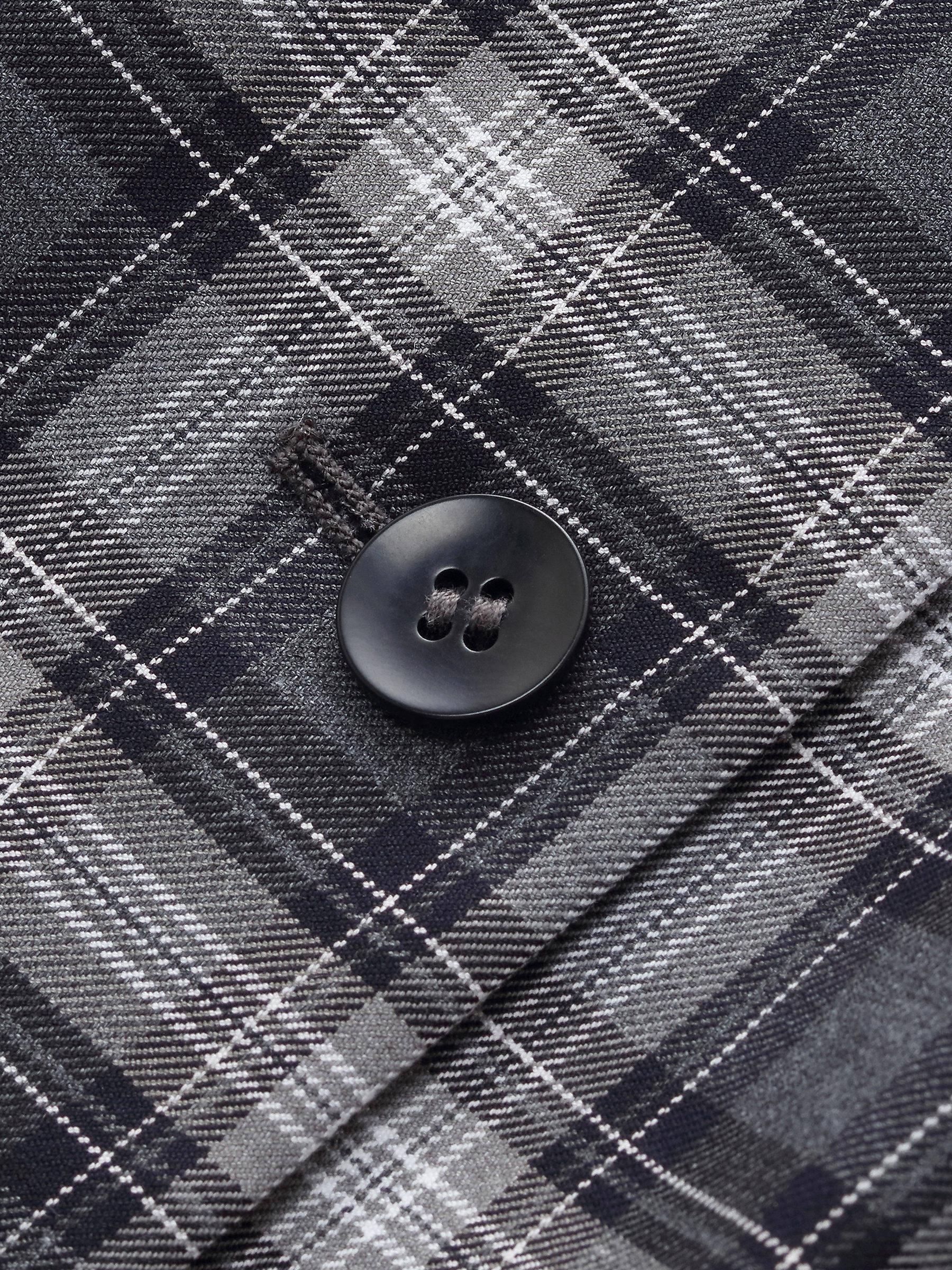 Plaid Ribbon Tie Women Flare Hem Top Product Image