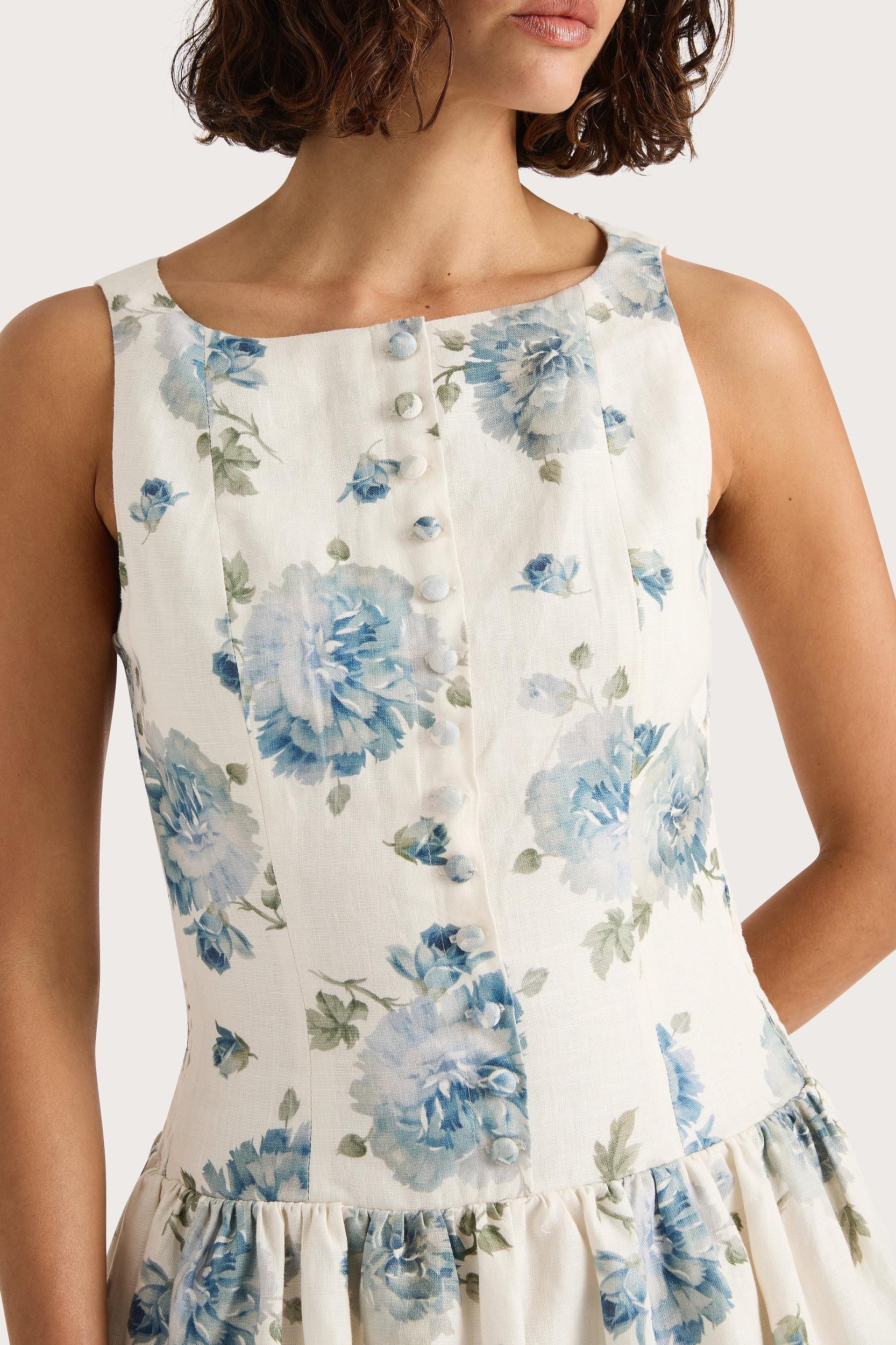 Blair Mini Dress Cecile Floral Pale Blue - Final Sale Product Image